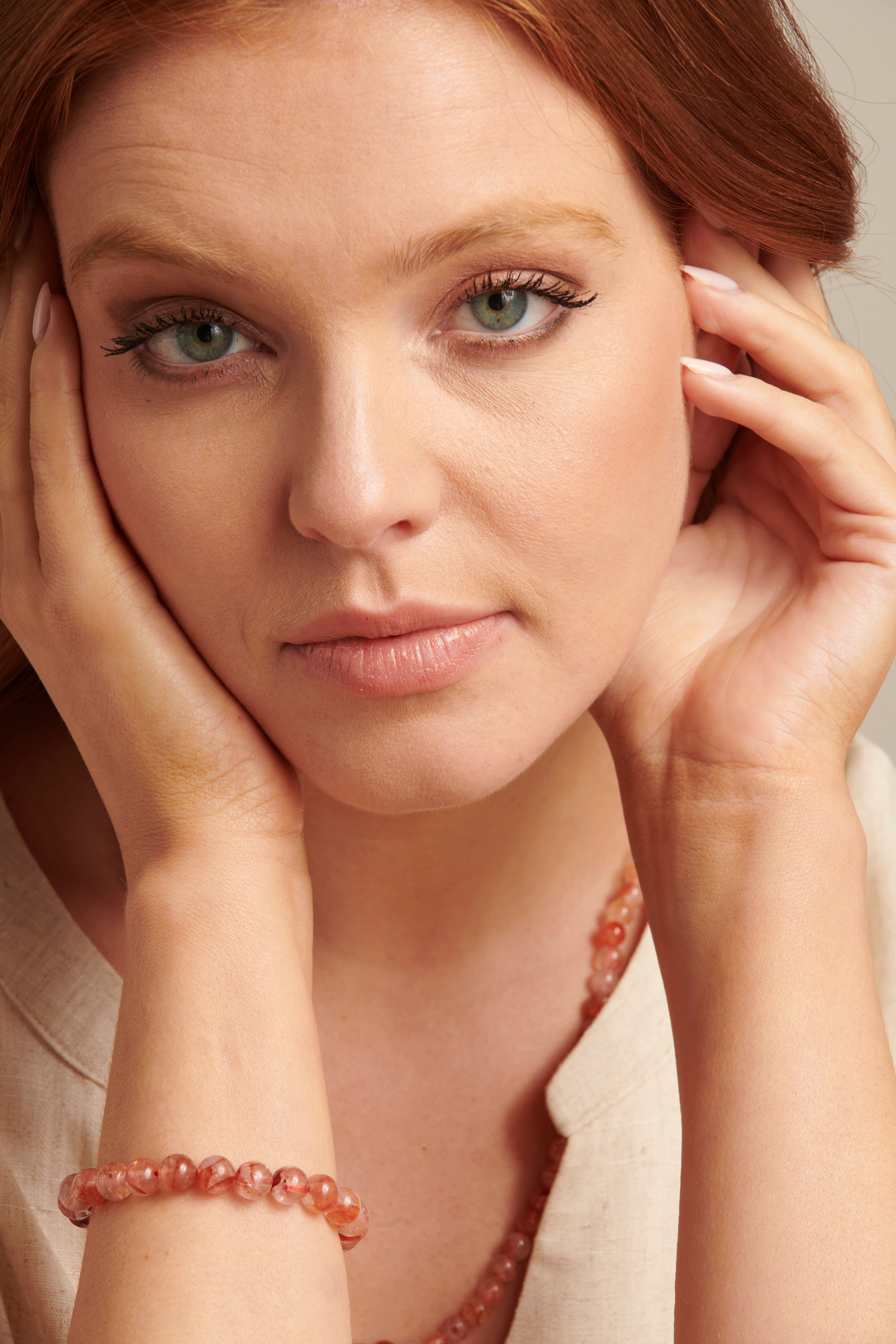 62030 Tangerine Quartz Kralenarmband | Brique