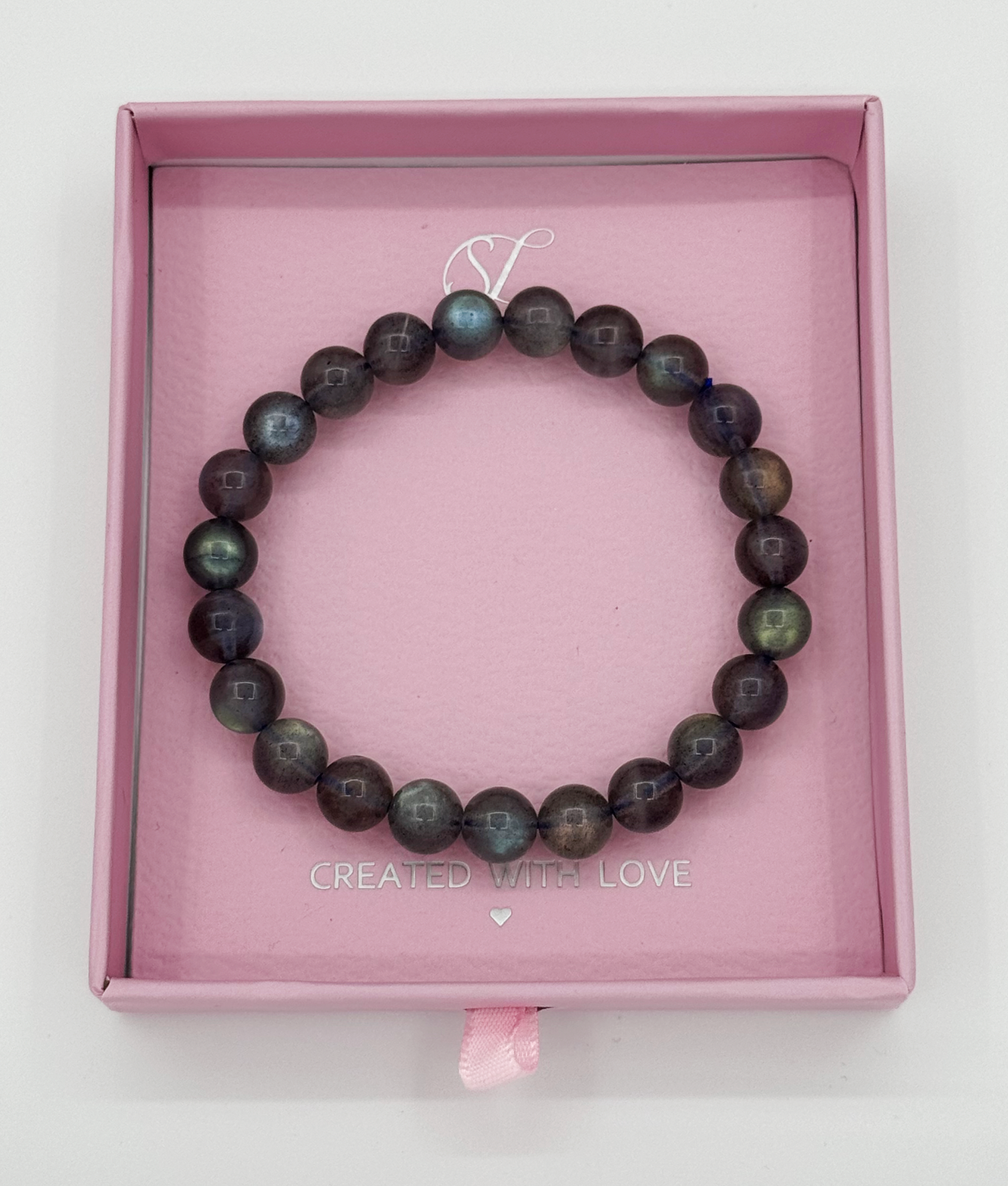 62034 Maansteen Quartz Kralenarmband | Light Grey