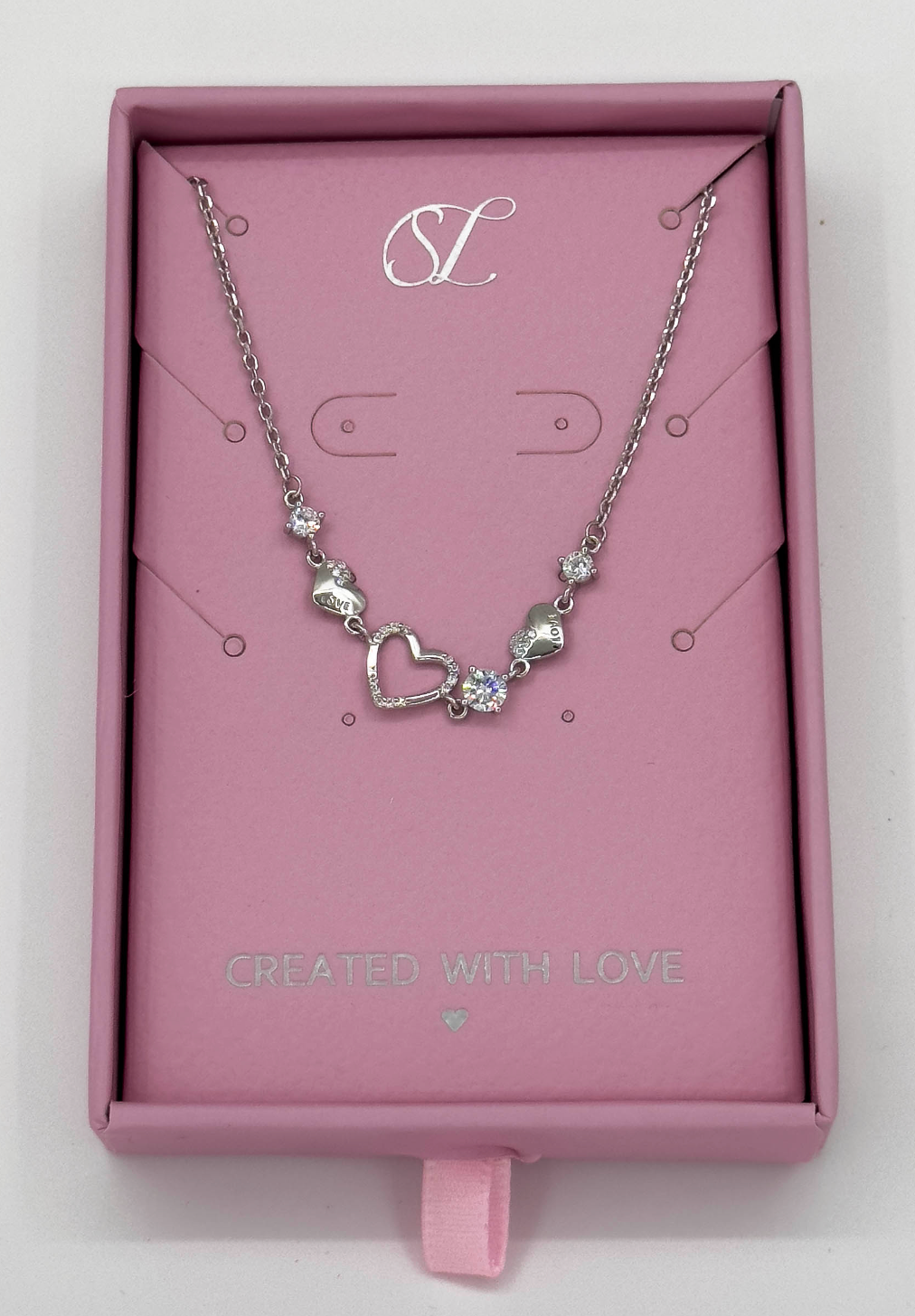 62045 En Armband Met Hartvormige Kralenzirkoon Kristallen | Silver