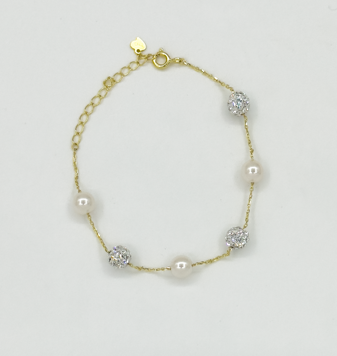 62049 En Armband Met Verguldingzirkoon Kristallen Kralen | Gold