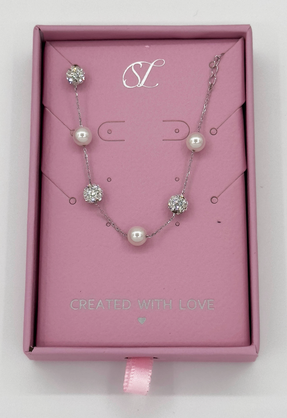 62049 En Armband Met Zirkoon Kristallen Kralen | Silver