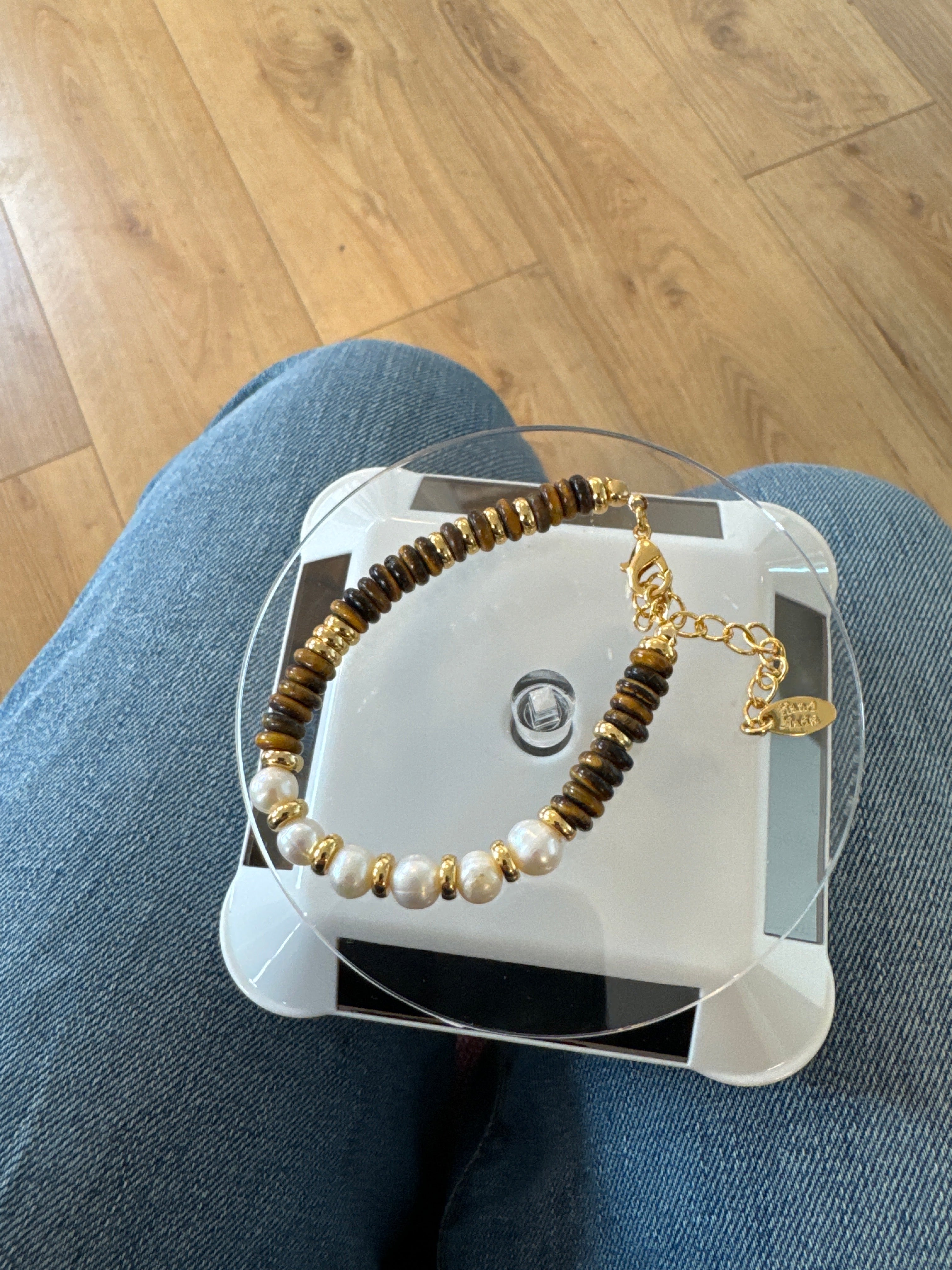 62054 Gecombineerde Parelskwartsen Kralen Armband | Muticolour