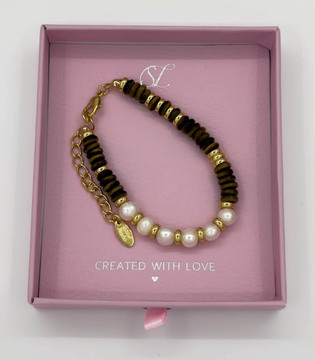 62054 Gecombineerde Parelskwartsen Kralen Armband | Muticolour