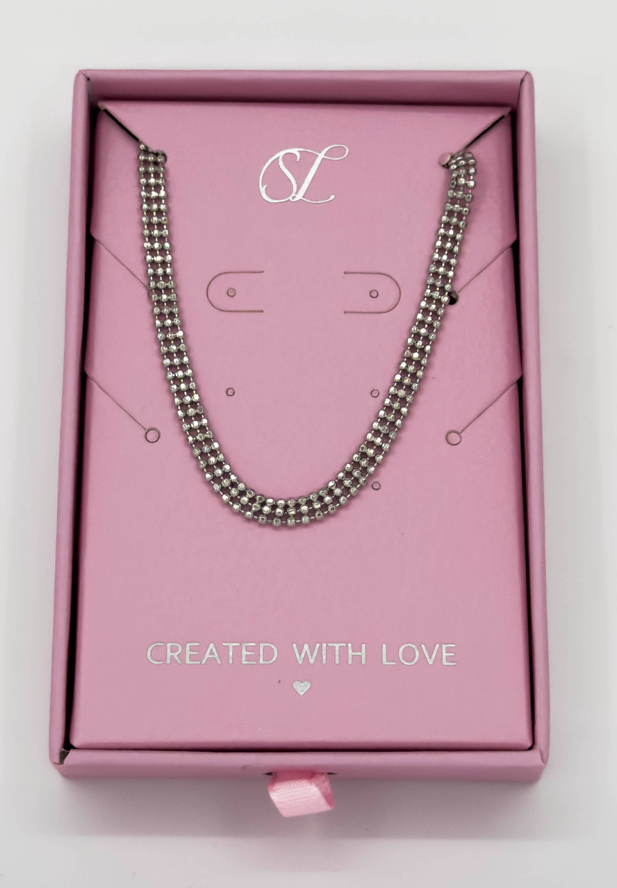 62058 En Ketting Armband Met Zirkonia Kristallen | Silver