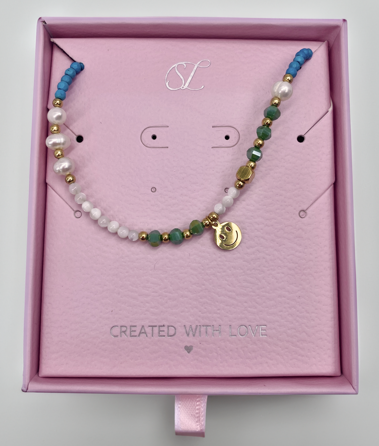 64005 Ketting Met Smiley Hangergecombineerde Kralen | Muticolour