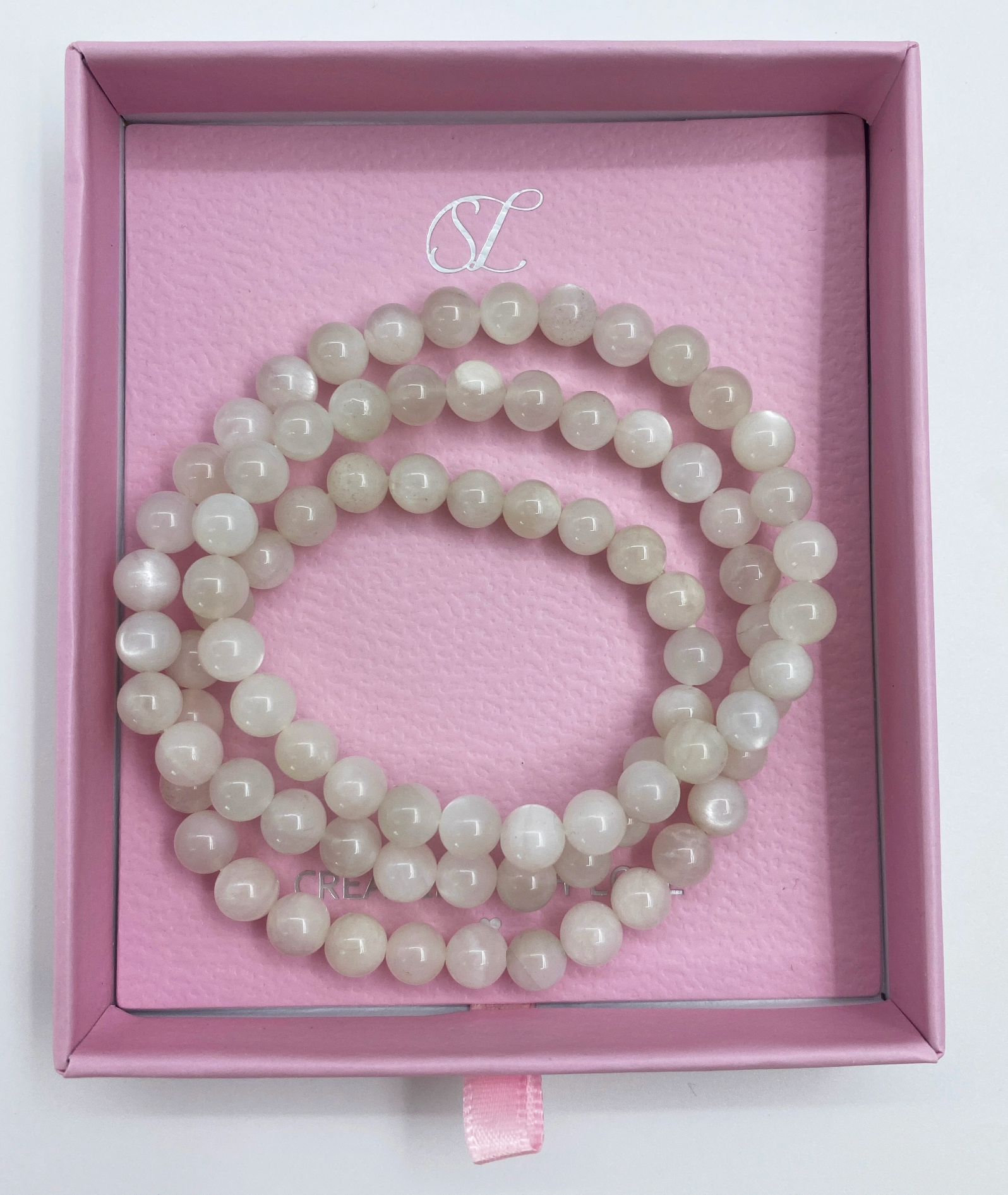 64017 Te Maansteen Kralenketting | Creme