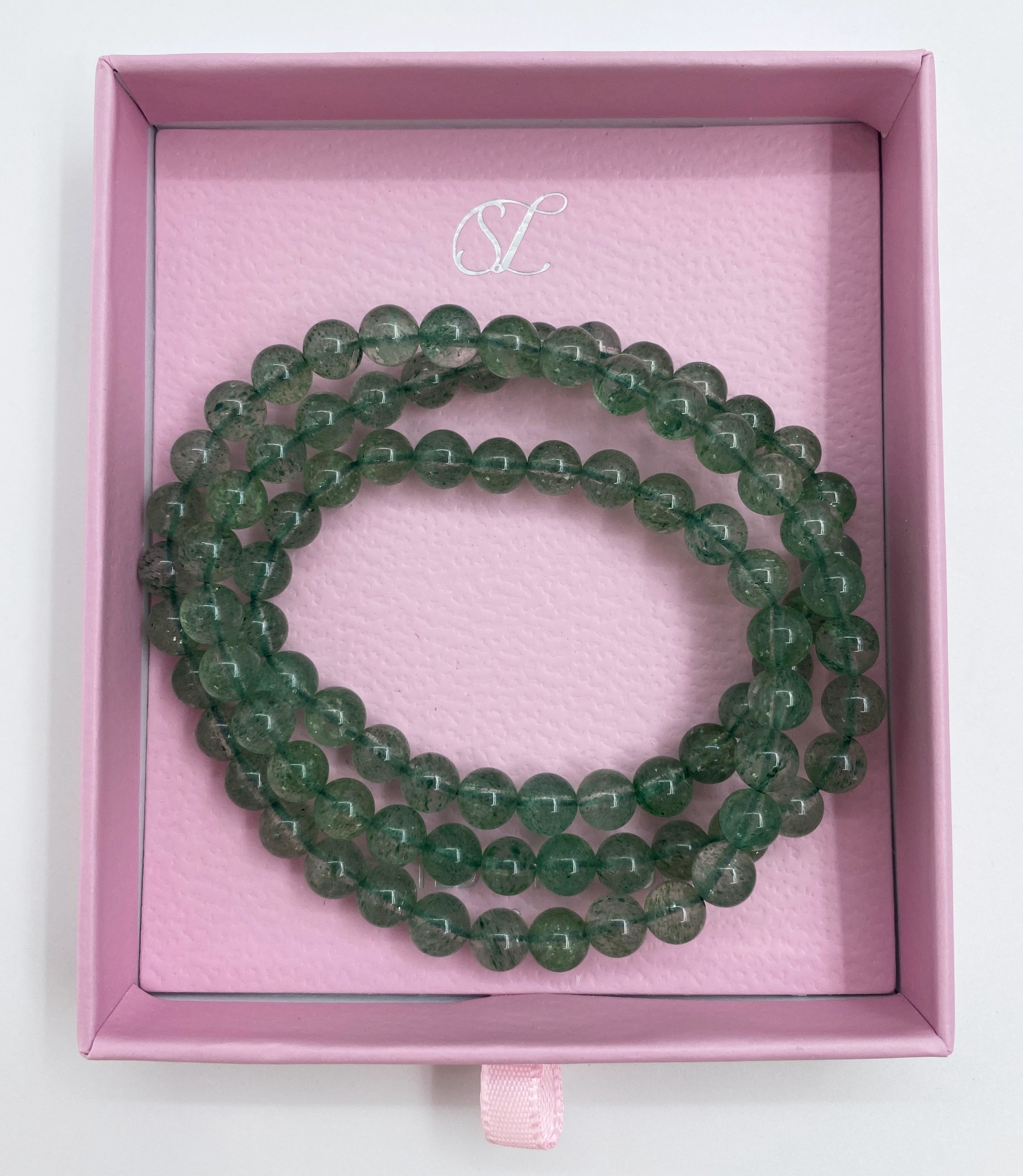 64025 Licht Quartz Kralenketting | Soft Green