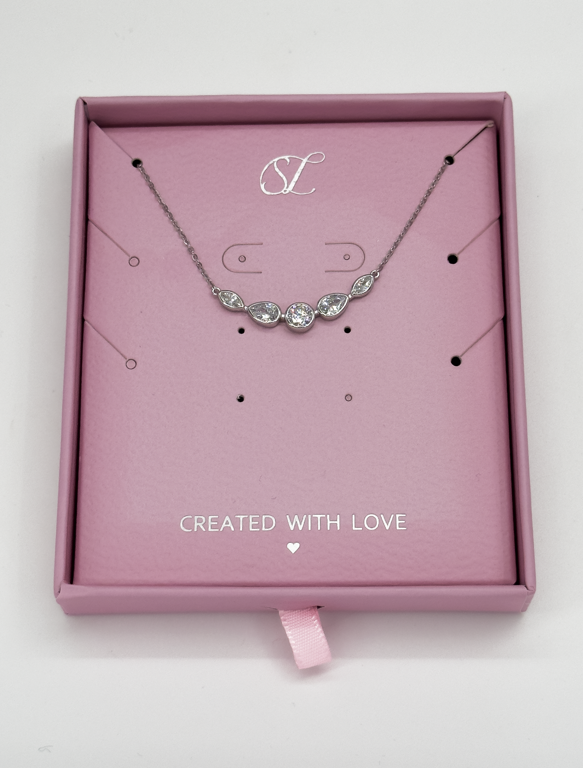 64029 Fijne En Ketting Met Waterdruppel Hanger | Silver