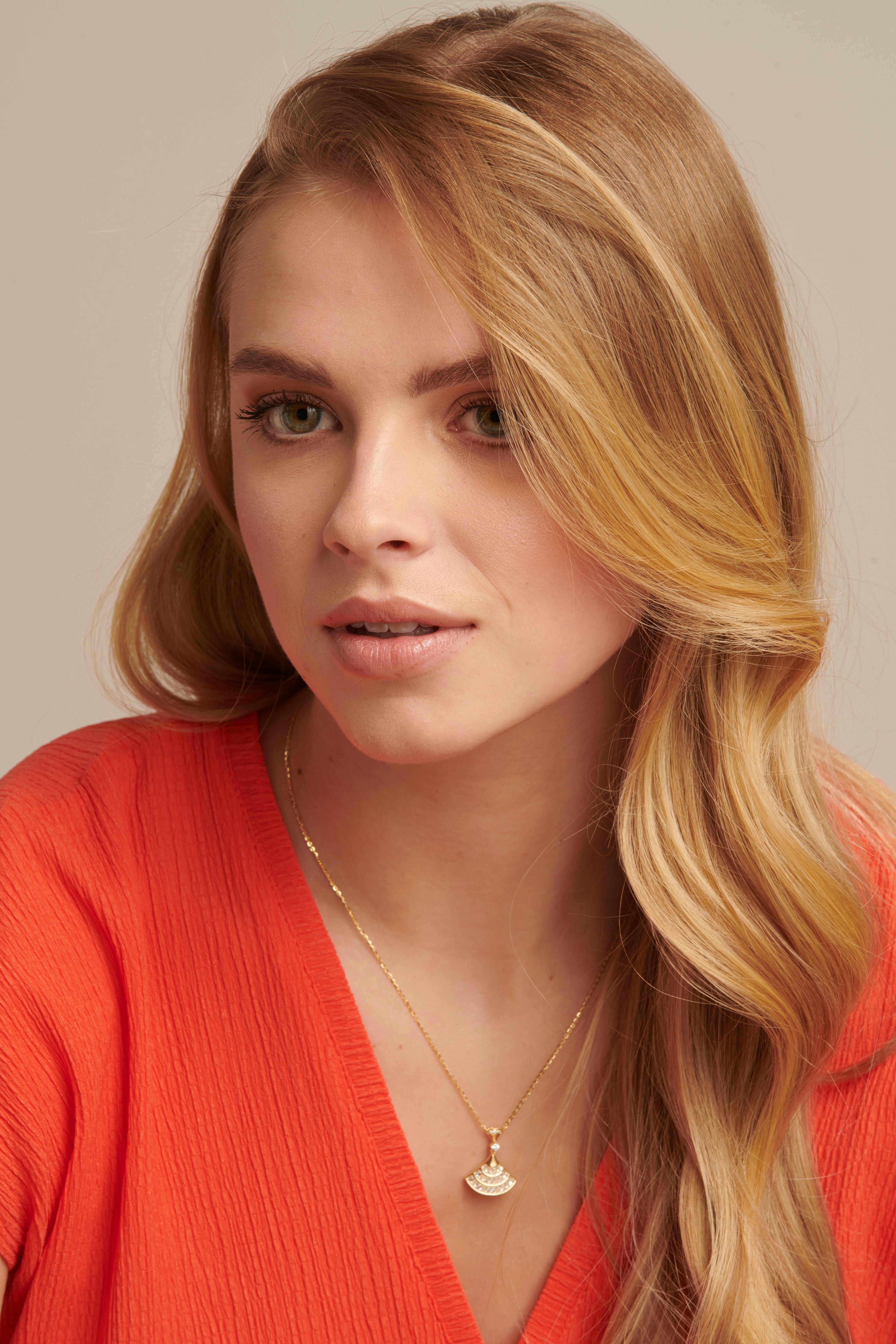 64031 Fijne Vergulde En Ketting Met Waaier Hangerzirkoon | Gold