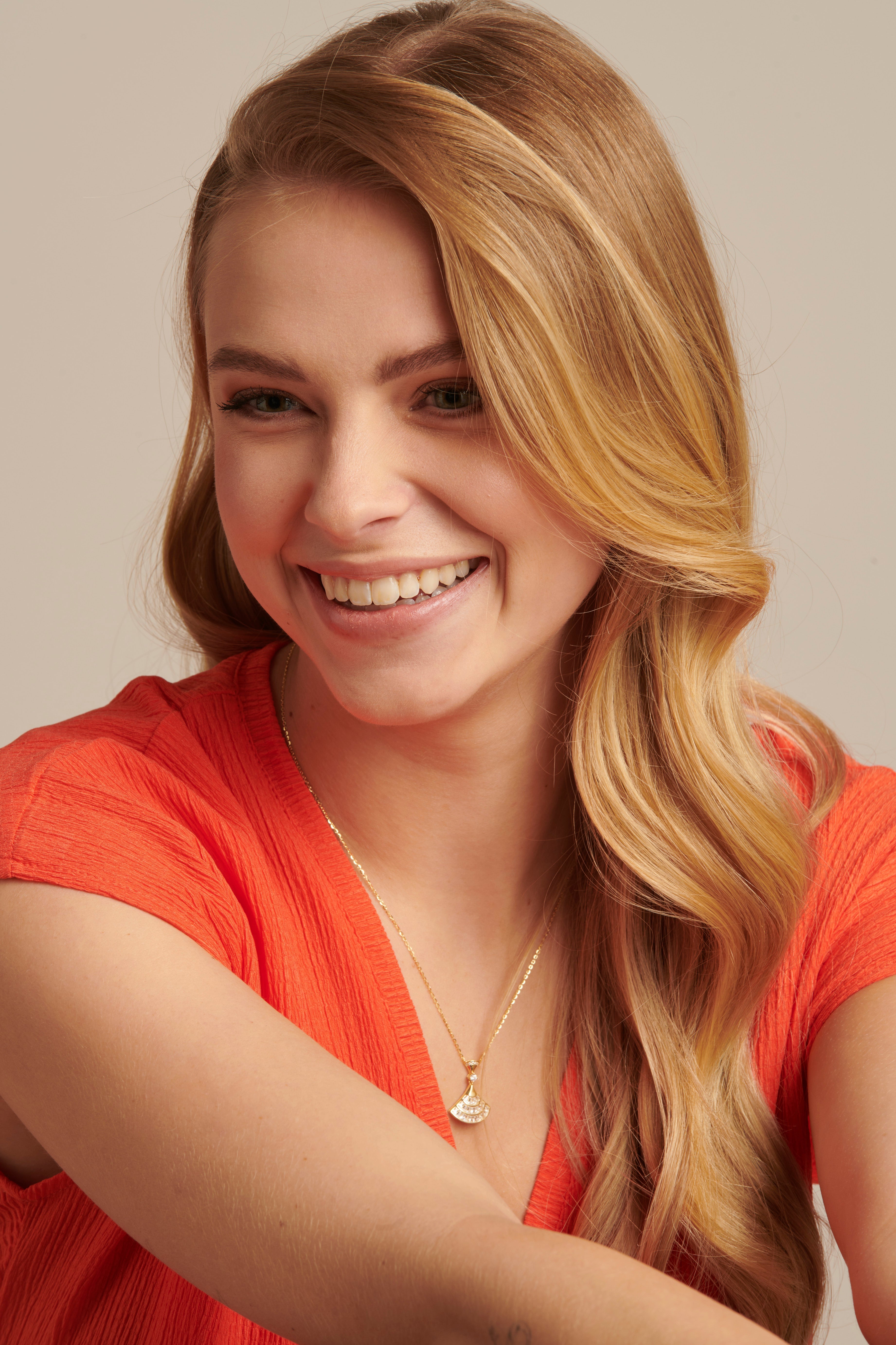 64031 Fijne Vergulde En Ketting Met Waaier Hangerzirkoon | Gold