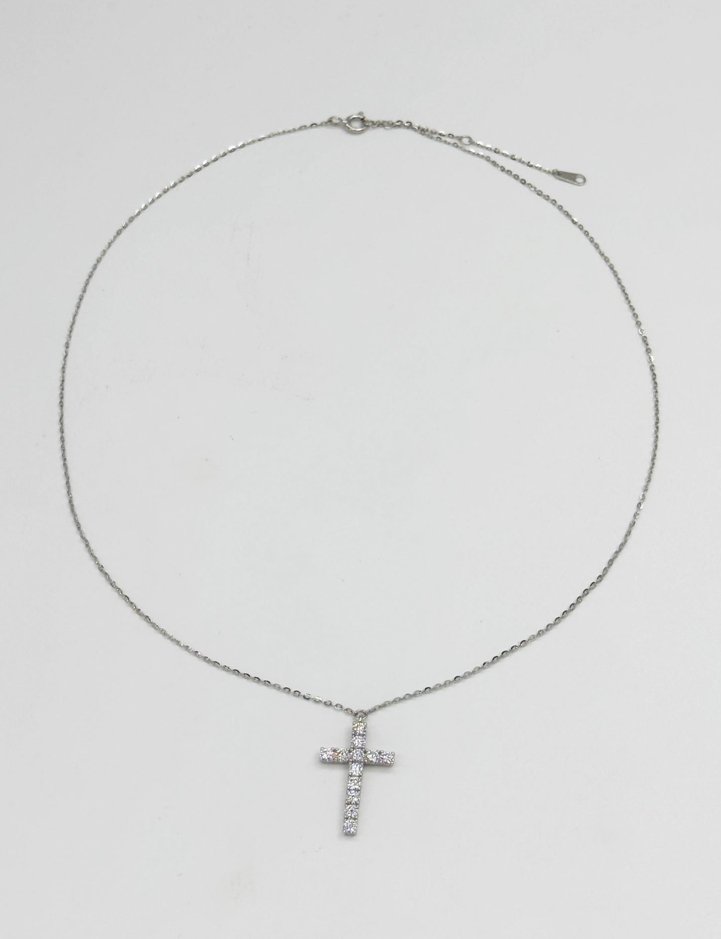 64035 Fijn En Ketting Met Kruisvormige Hangerzirkoonkristallen | Silver