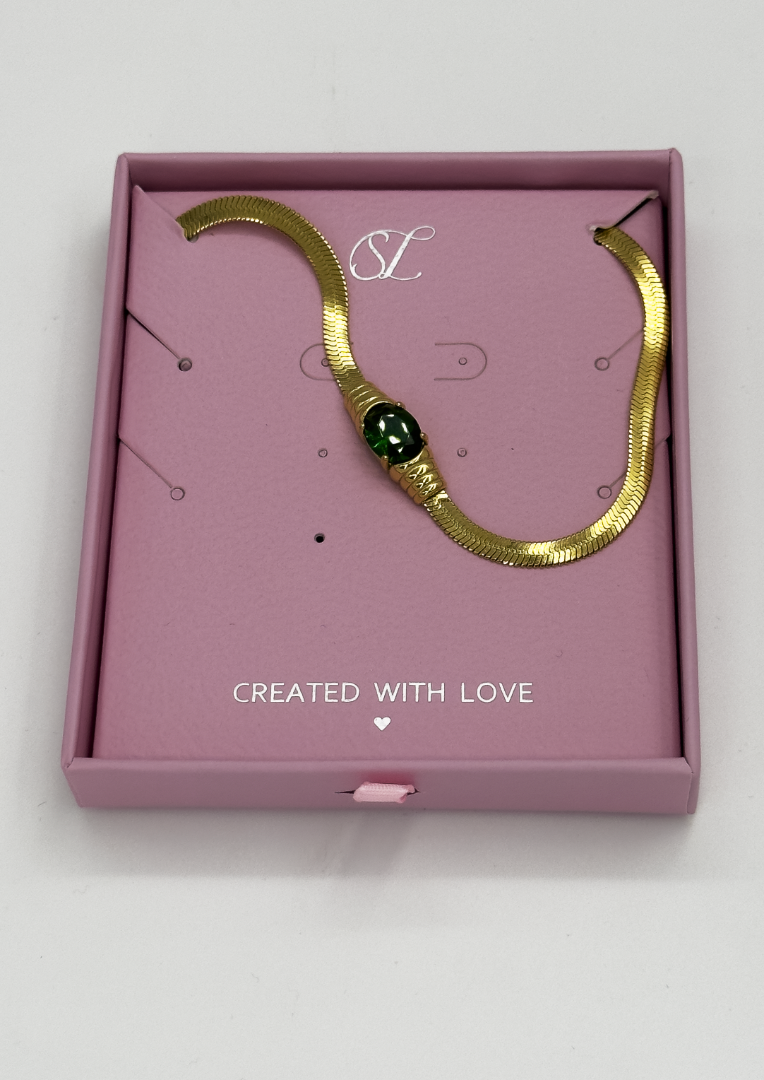 64042 Fijne Roestvrijstalen Ketting Met Retro Zirkoonkraal | Gold