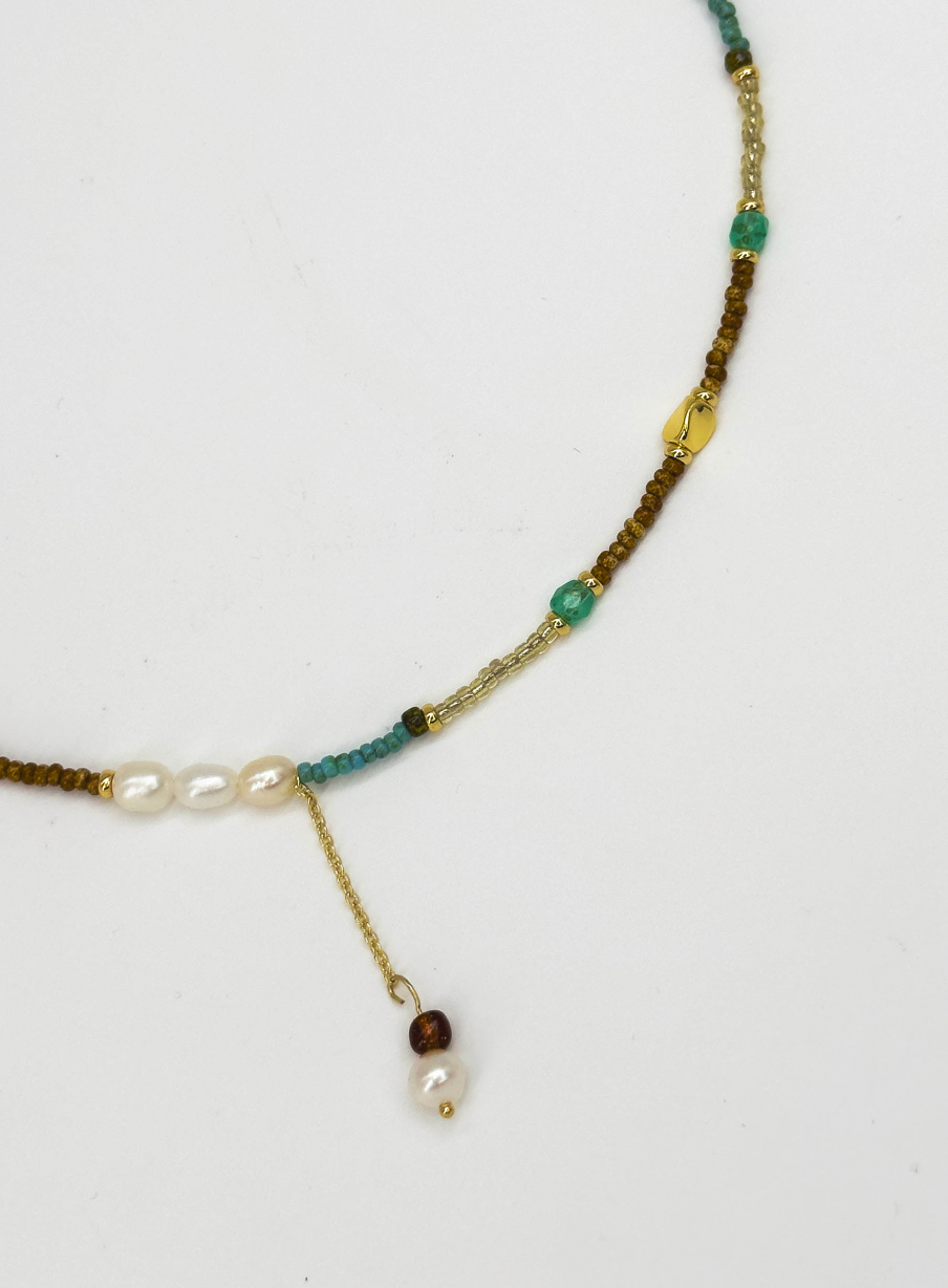 64059 Multi Kwartsen Kralen Ketting | Muticolour