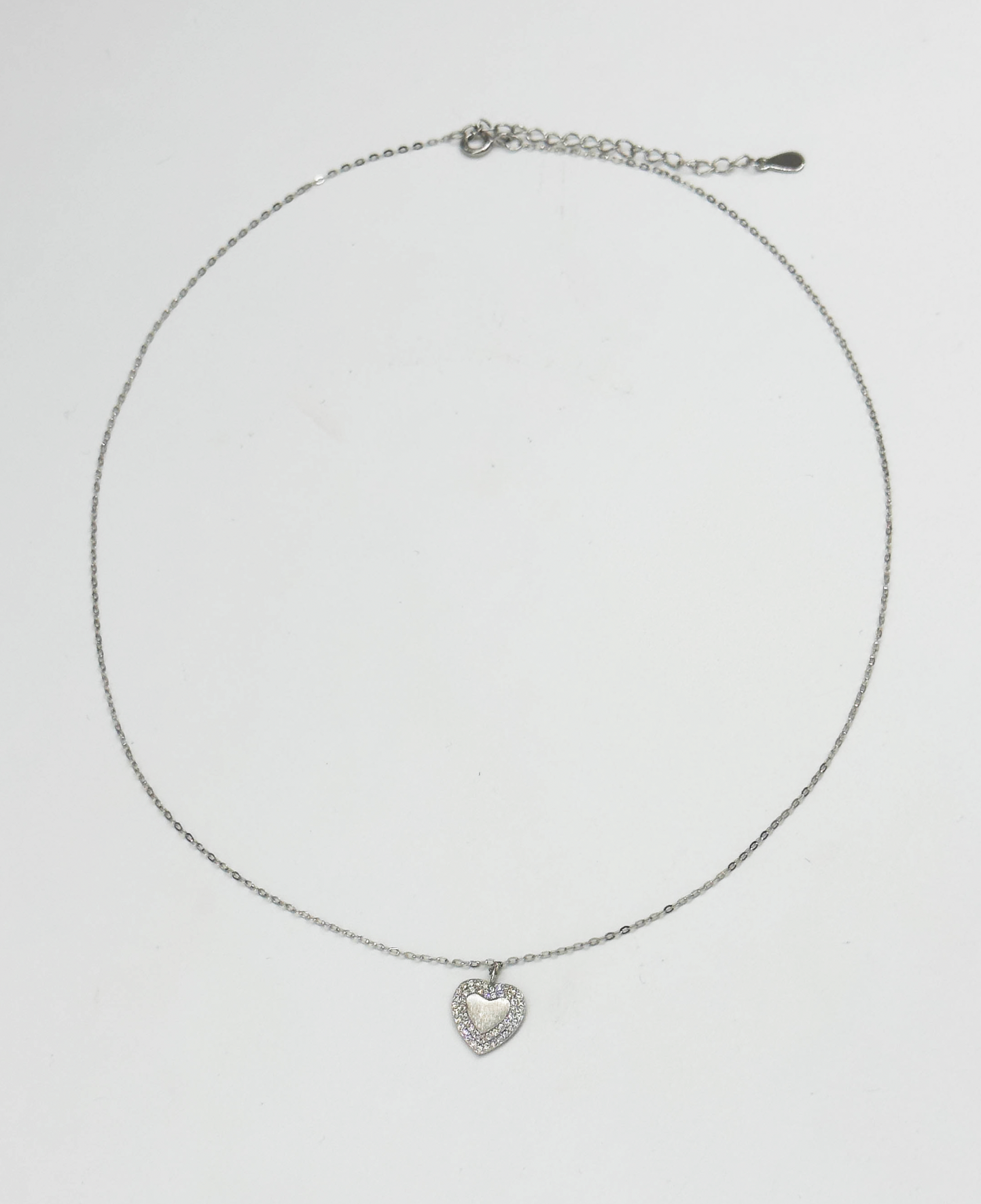 64068 Fijne En Ketting Met Hartvormige Hangerzirkoon | Silver