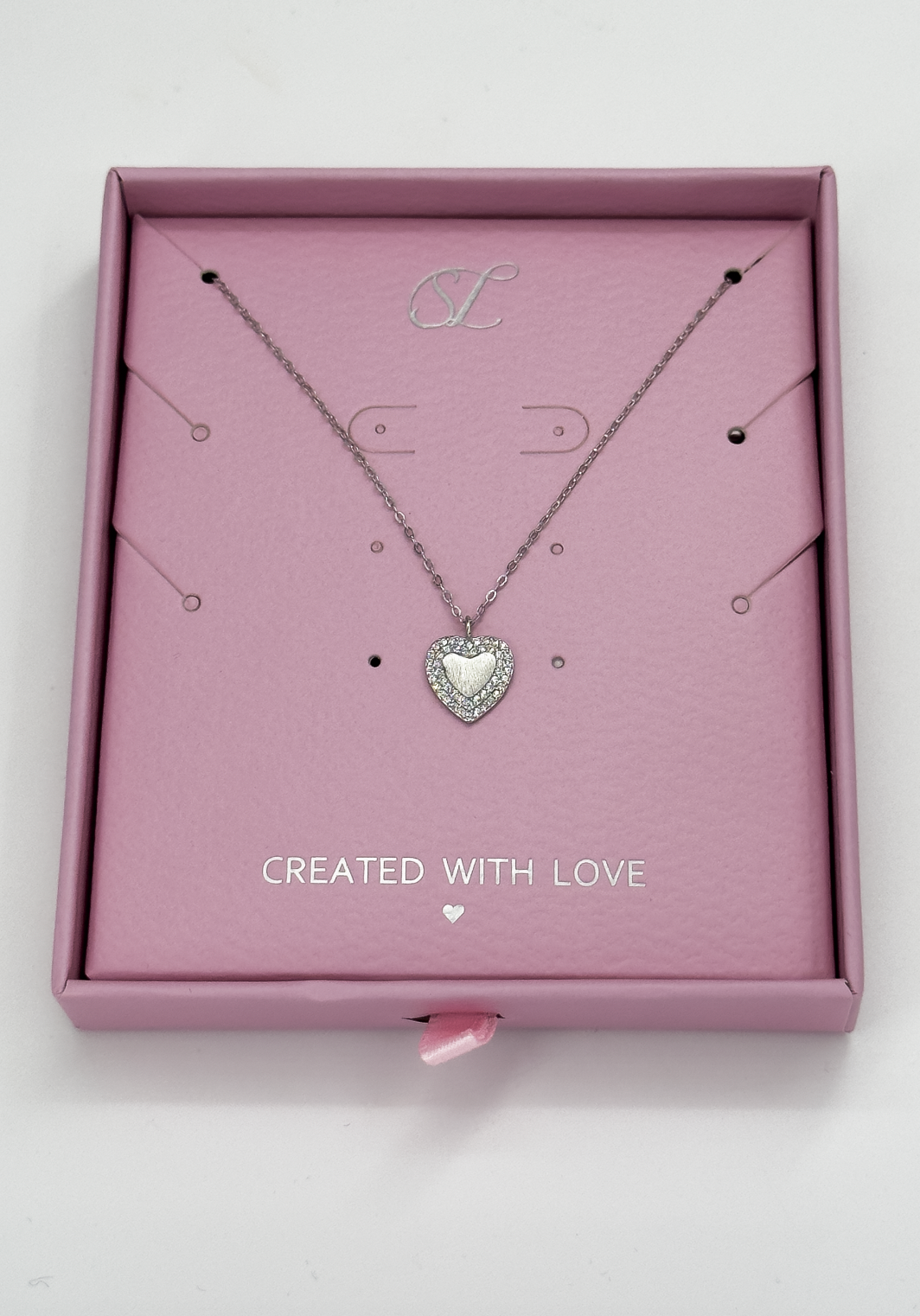 64068 Fijne En Ketting Met Hartvormige Hangerzirkoon | Silver