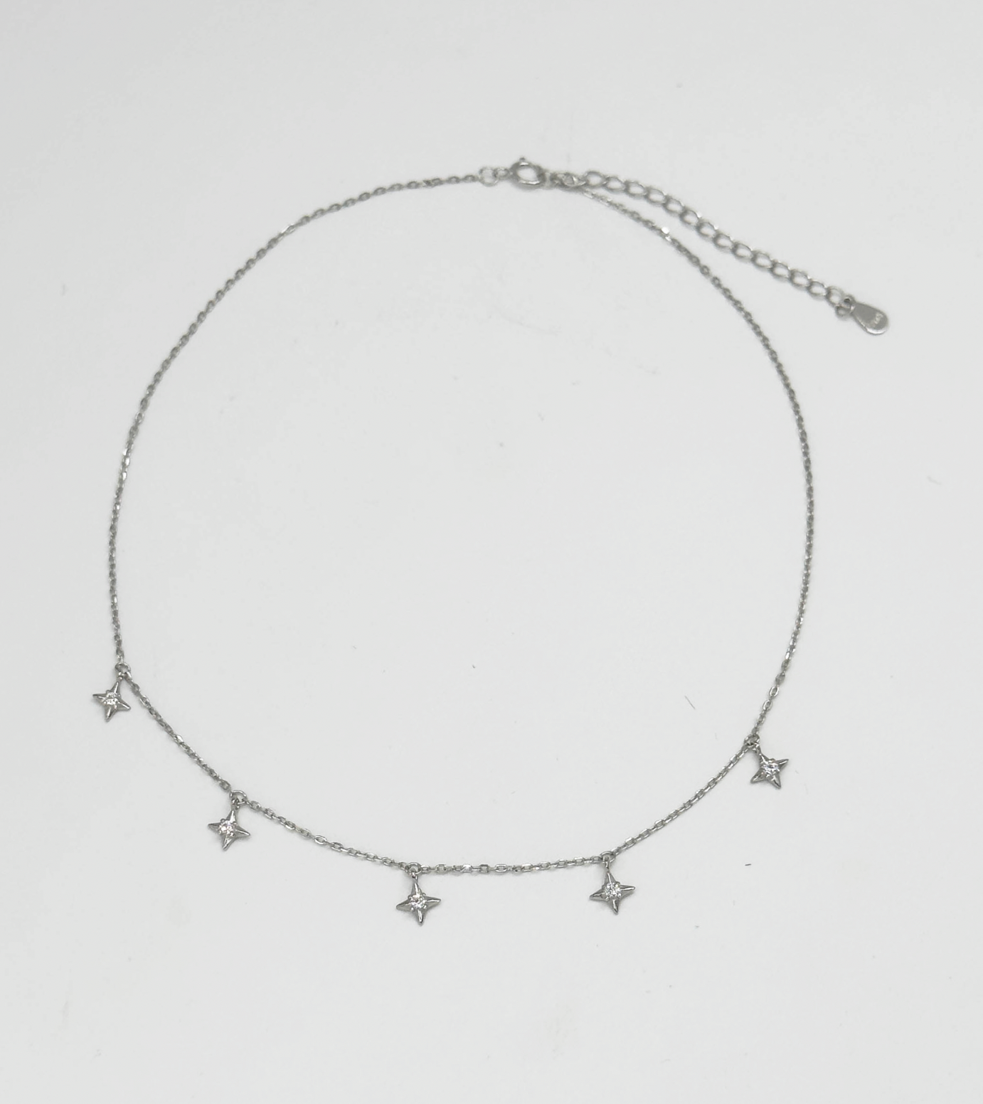 64070 Fijne En Ketting Met Ster Kralenzirkoon | Silver