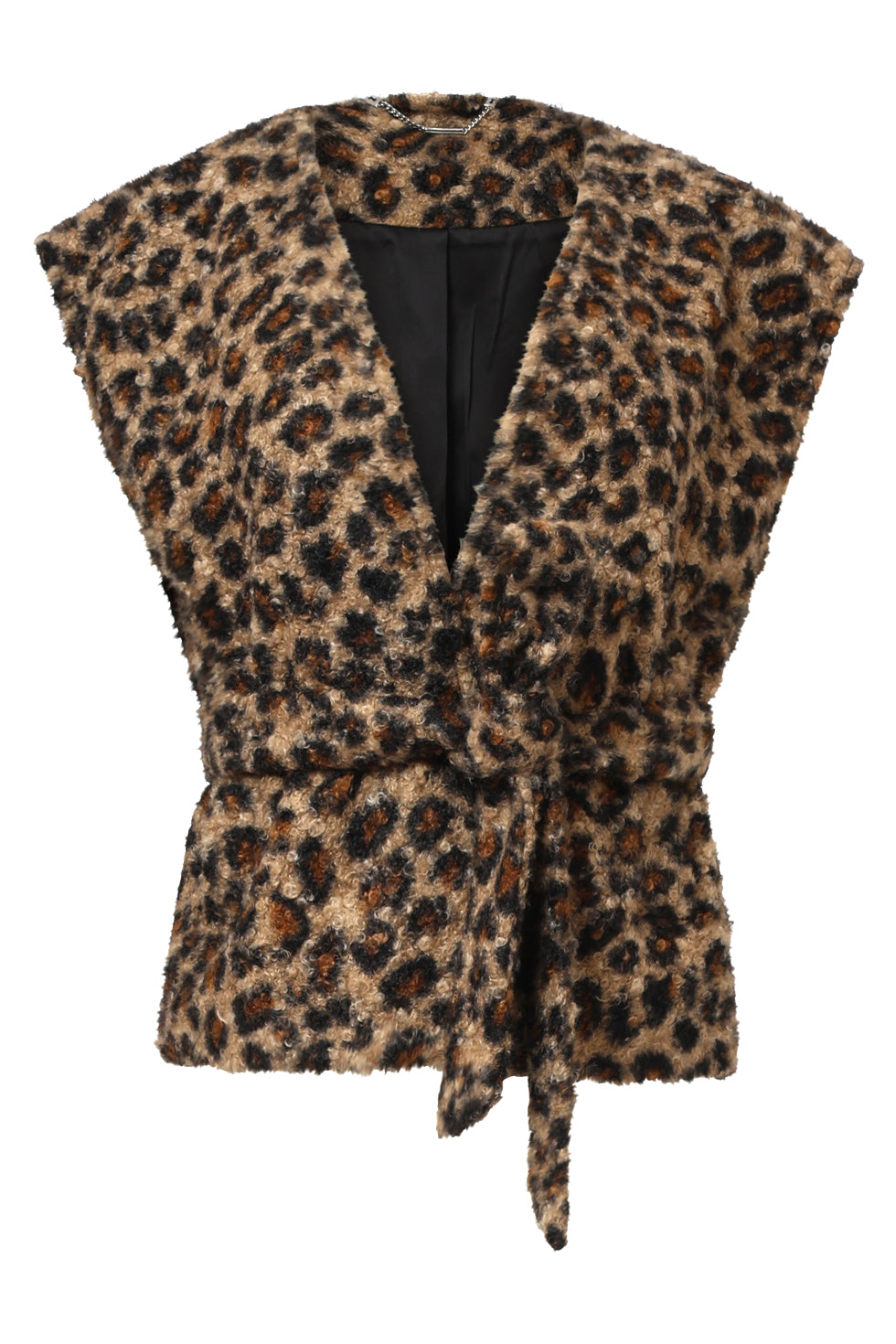 Bouclé Gilet Met DierEnprInt in Camel en Zwart | Camel - Black