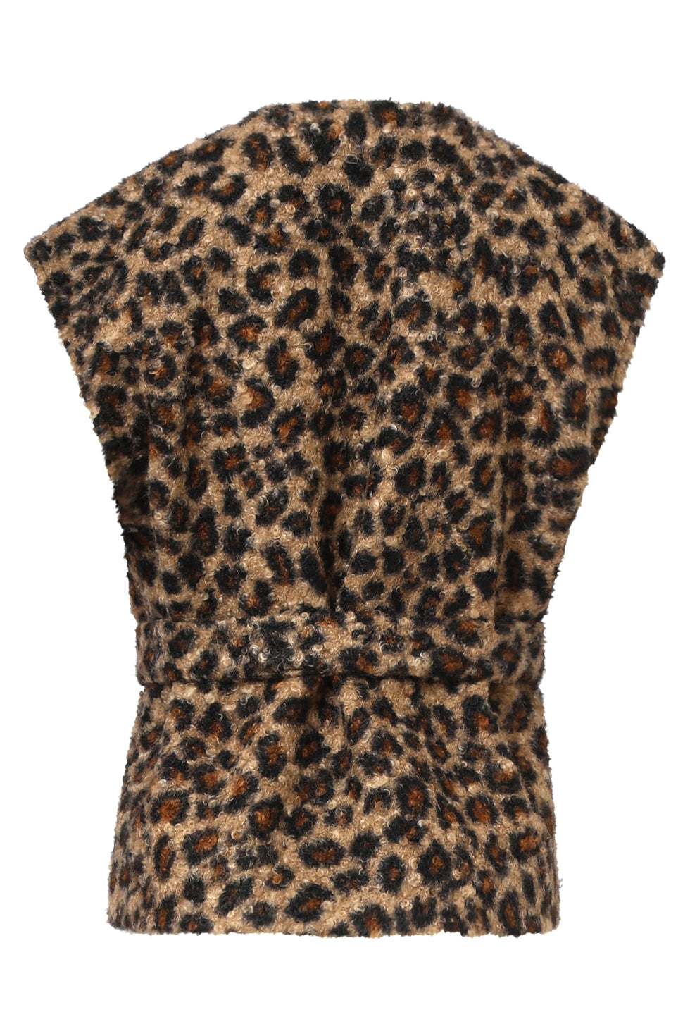 Bouclé Gilet Met DierEnprInt in Camel en Zwart | Camel - Black
