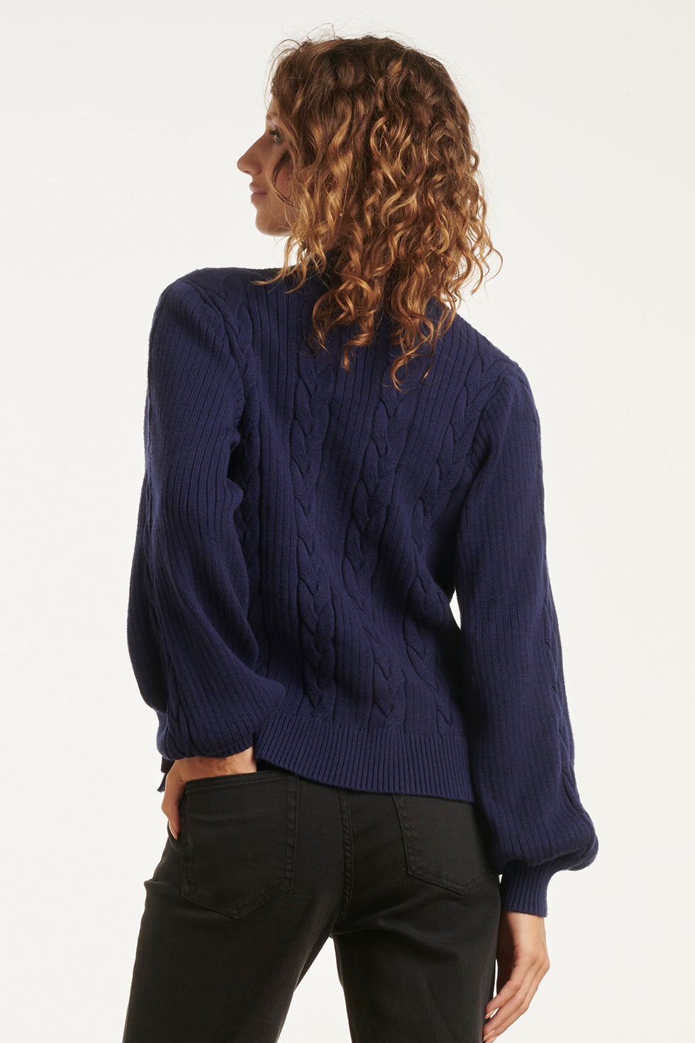 Damesgestructureerd Gebreide Trui | Navy