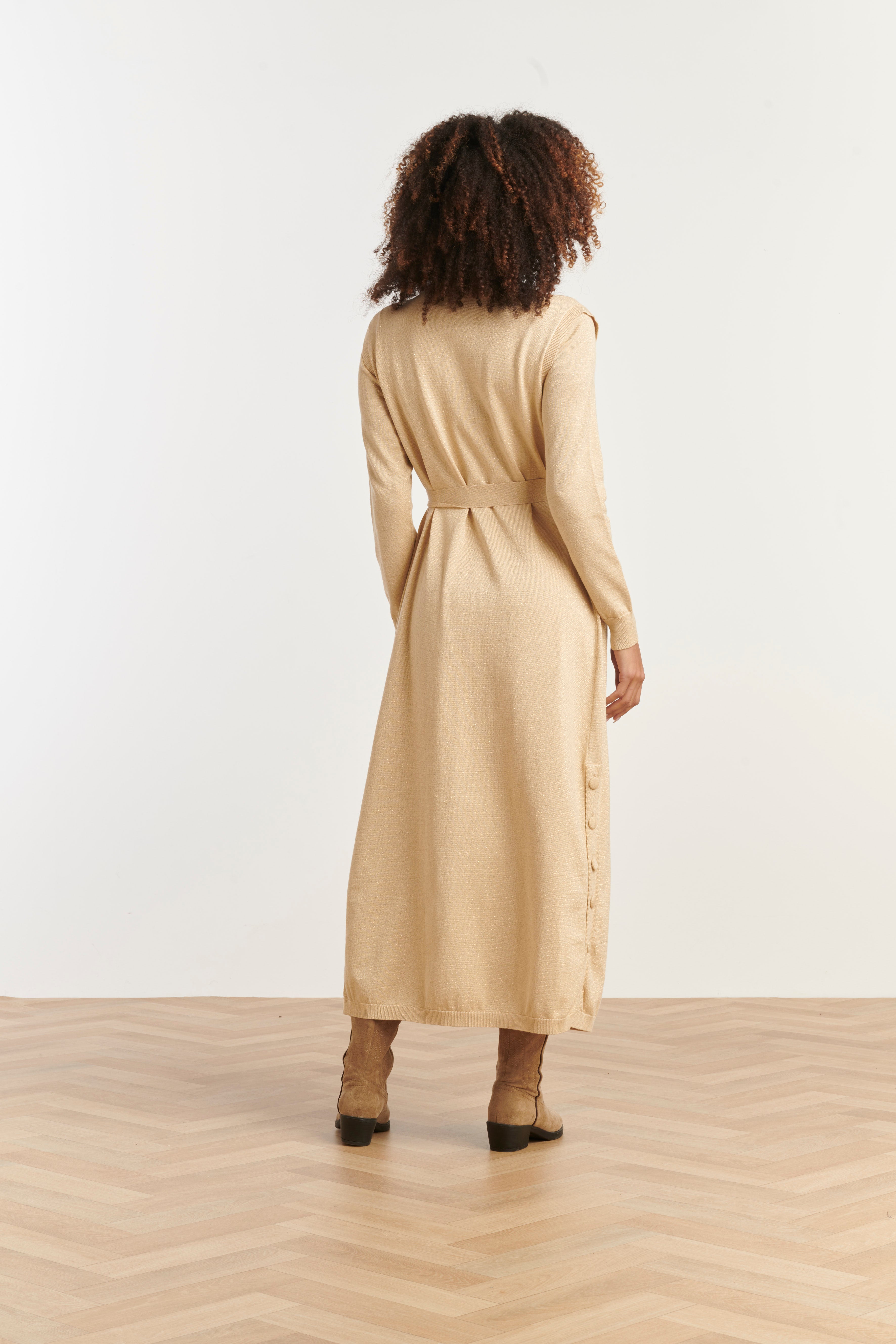 Damesgilet Met Lurex | Sand