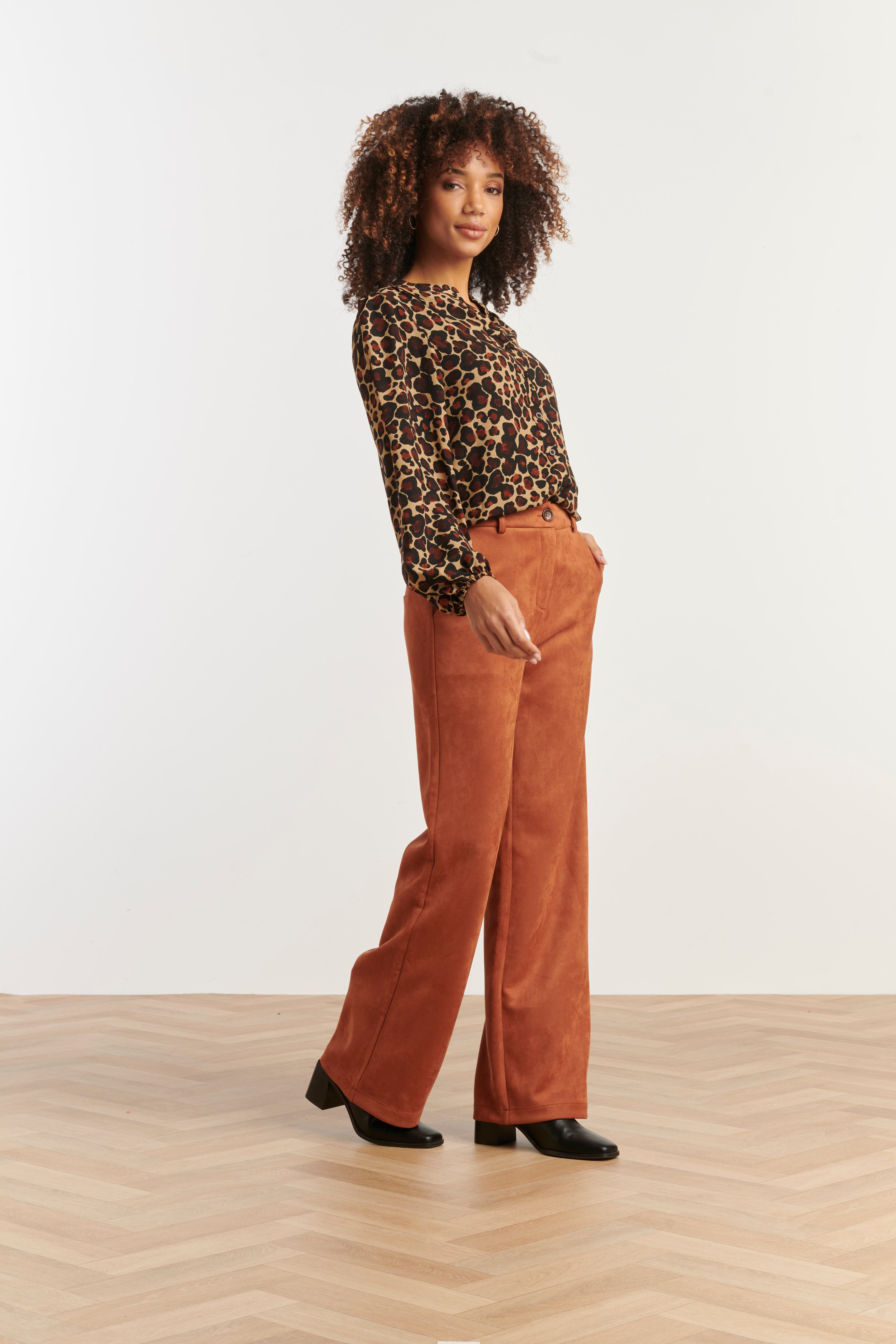 Damessuède Broek | Cognac