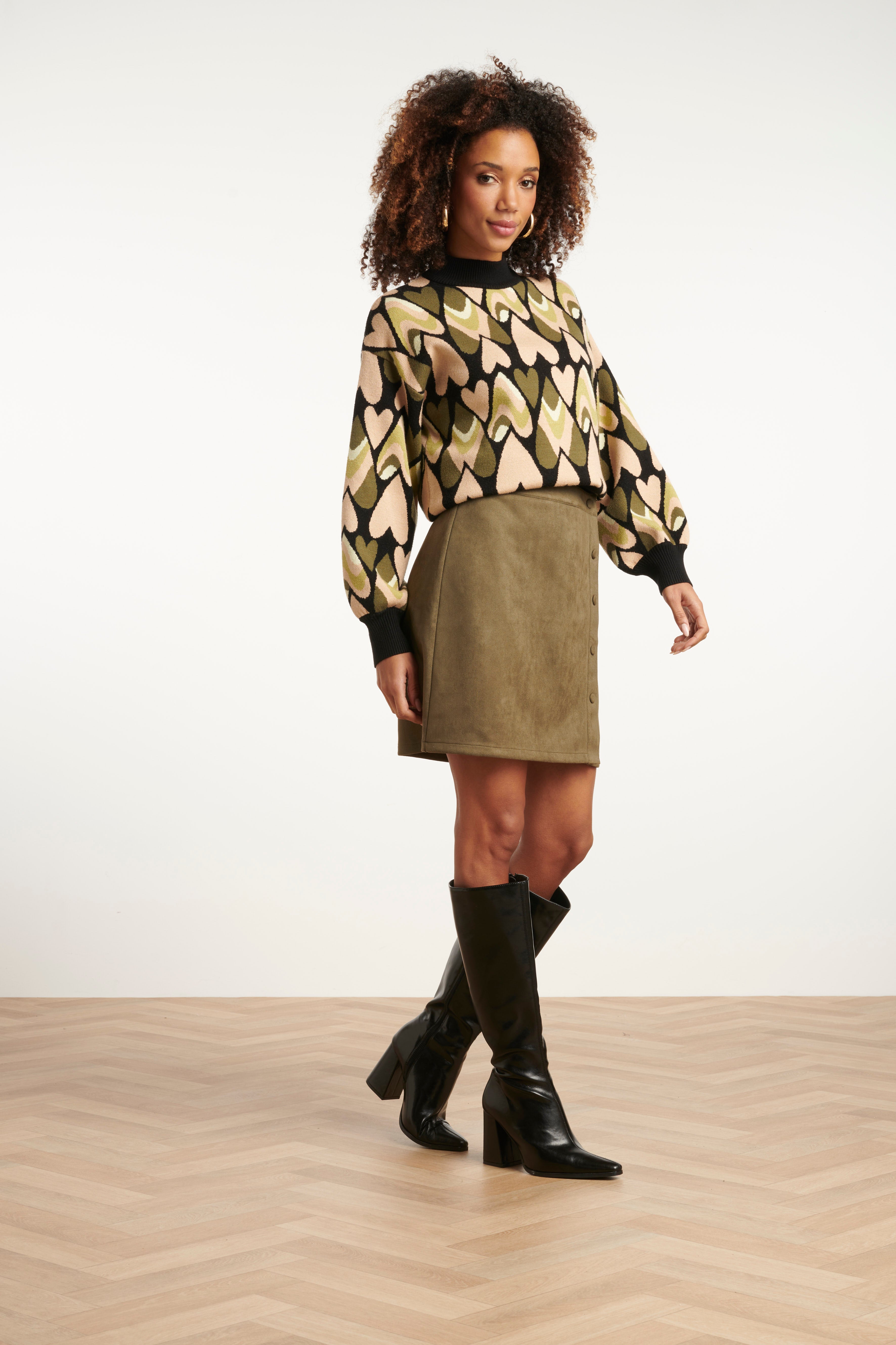 Damessuède Rok | Army Green