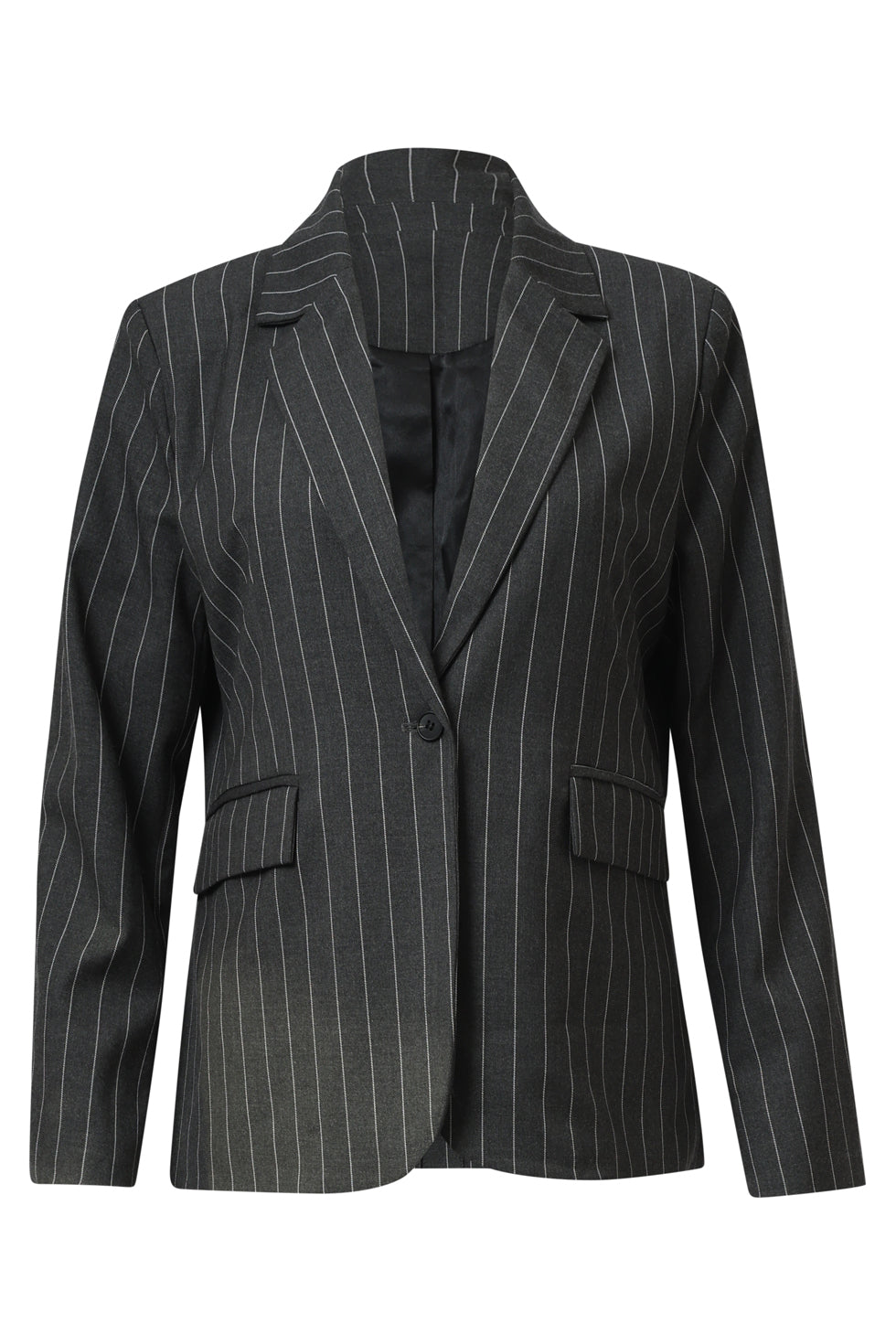 Grijs En Wit Pinstriped Blazer | Grey-White