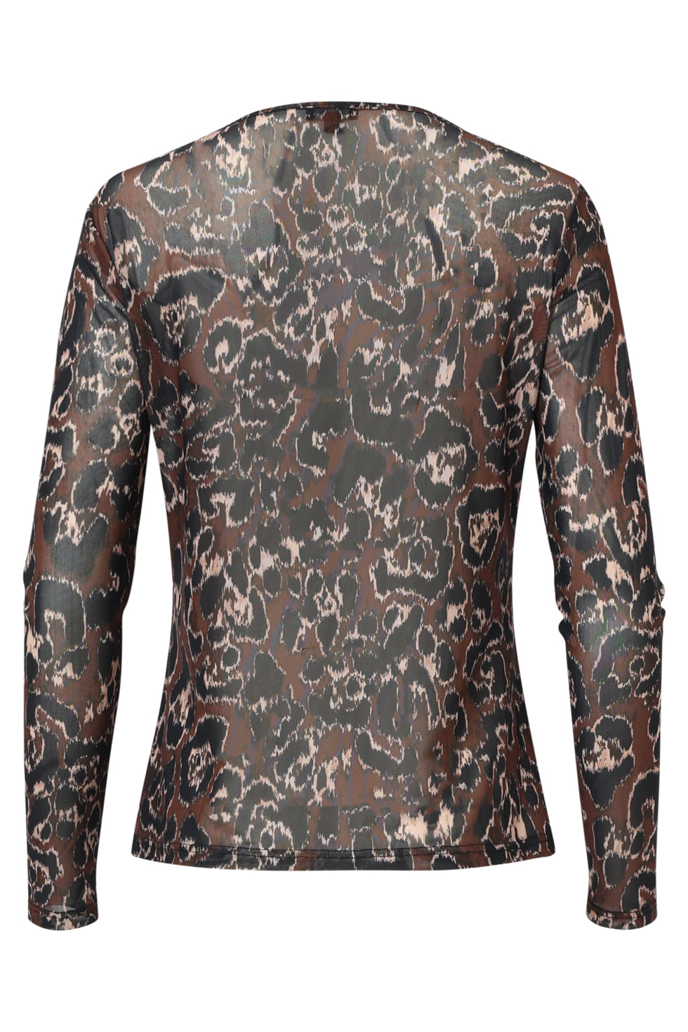 Mesh Top Met Cheetahprint In Bruin En Zwart | Brown-Black
