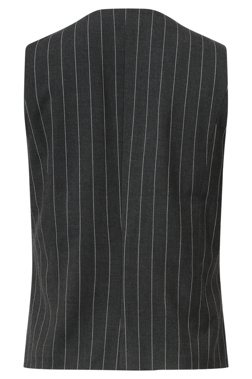 Modieus En Getailleerd Grijs En Wit Pinstriped Gilet | Grey - White