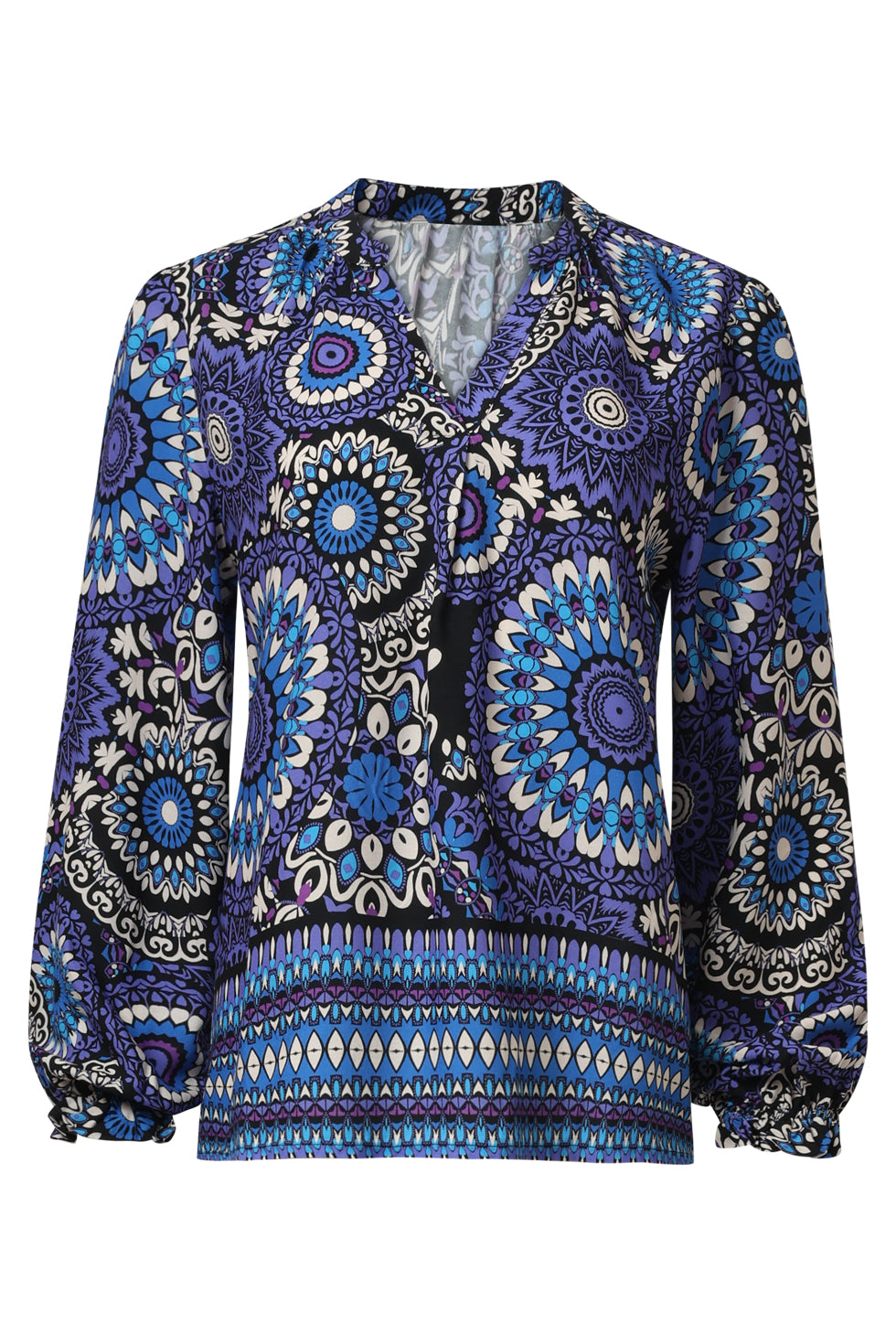 Ornamentale Top In Paars En Blauw Tinten | Purple-Multicolour
