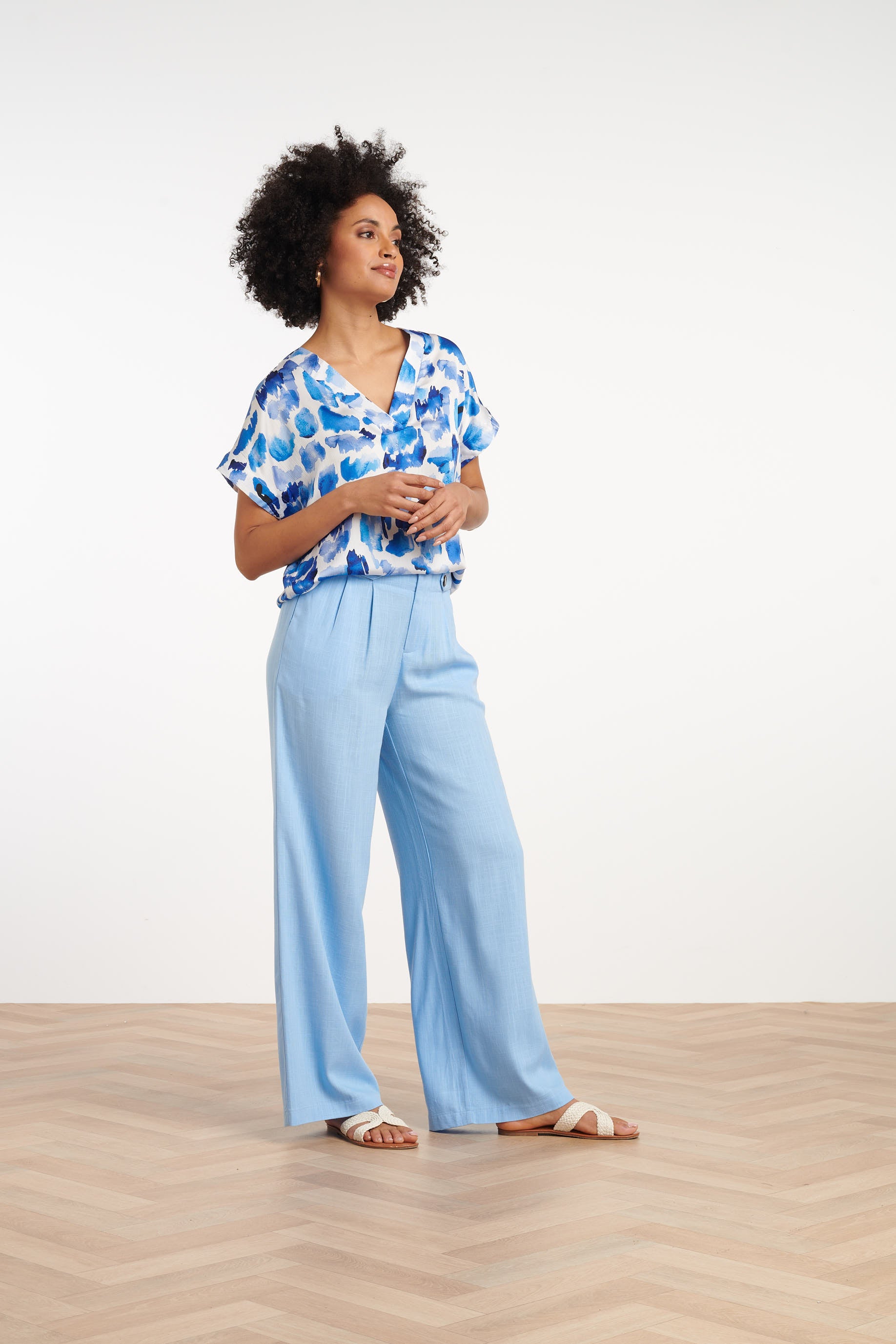 S25365, Tops | White-Blue