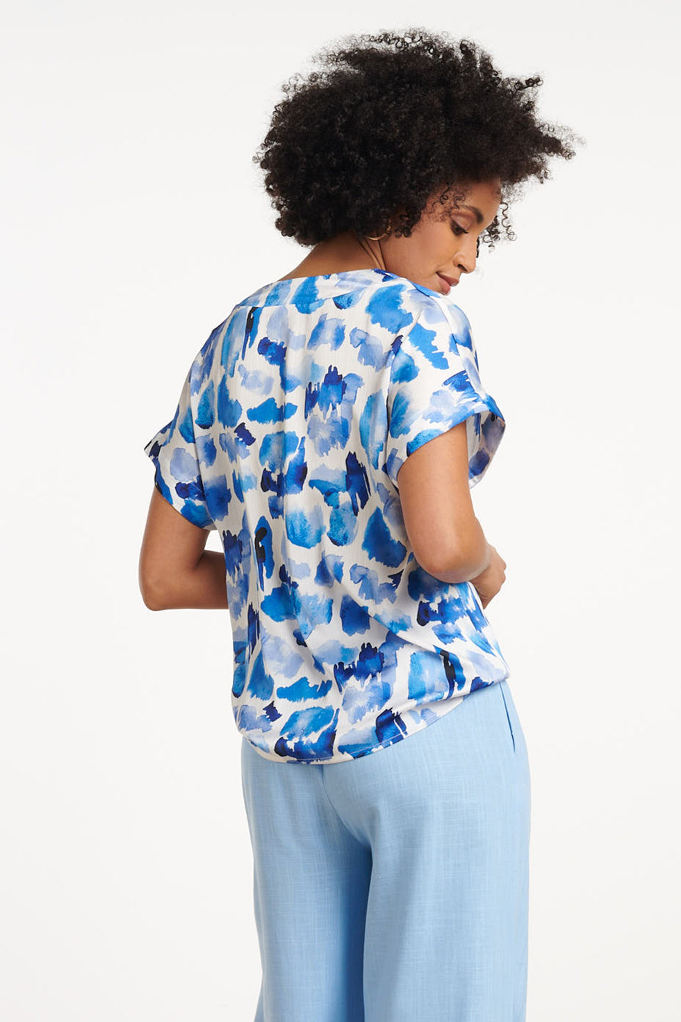 S25365, Tops | White-Blue