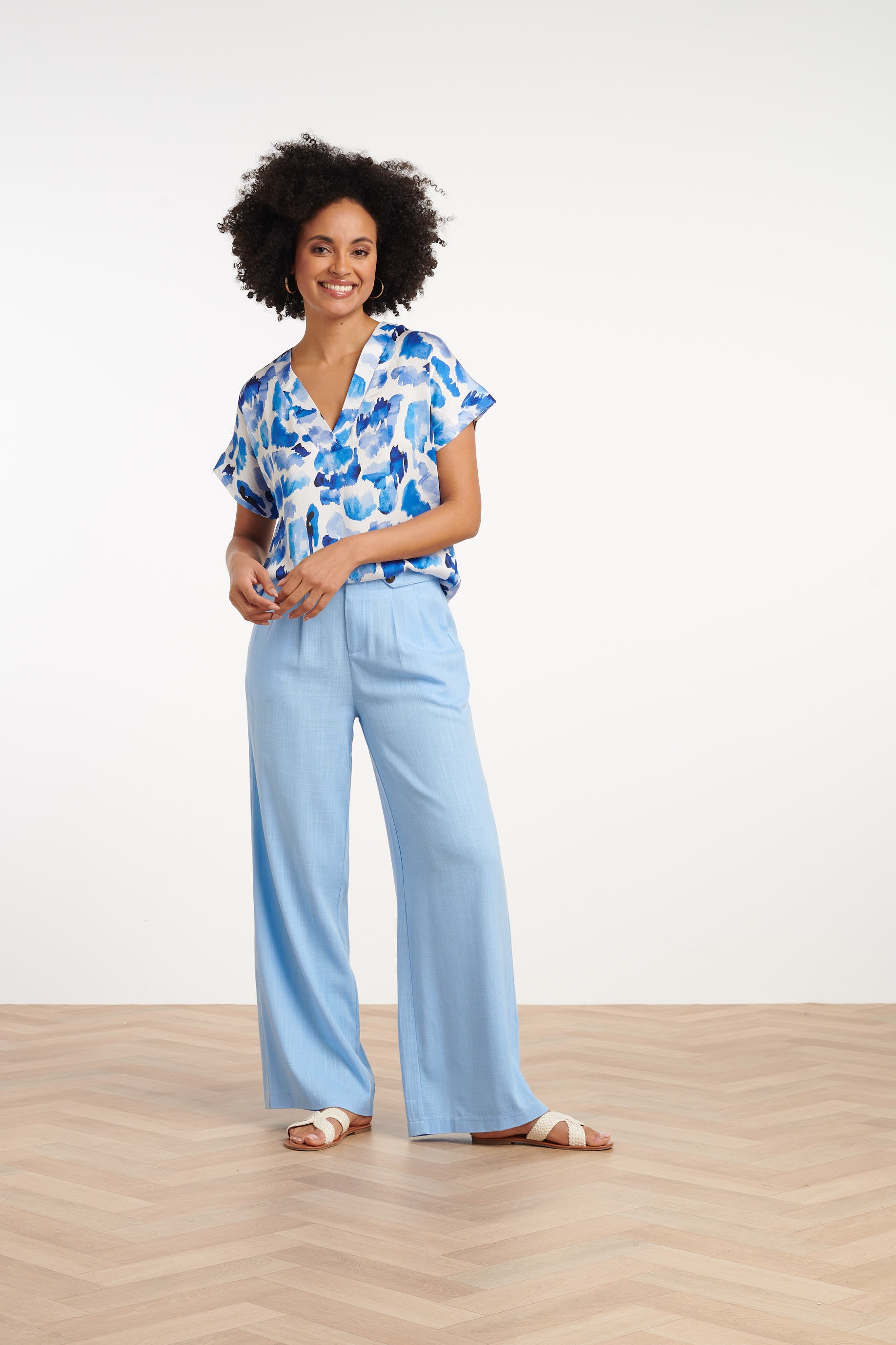 S25365, Tops | White-Blue