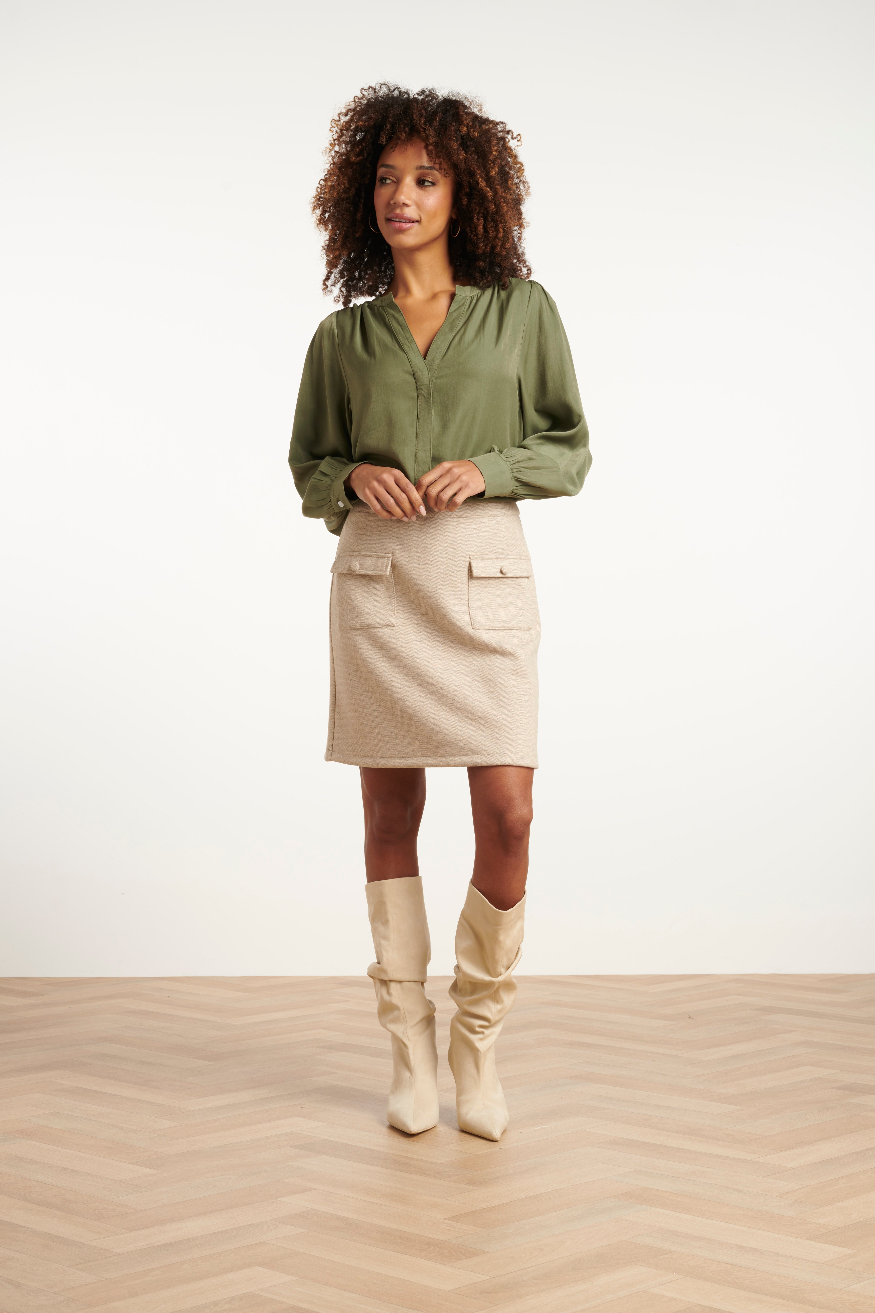Smashed Lemon Damesgetailleerde Rok Zand | sand