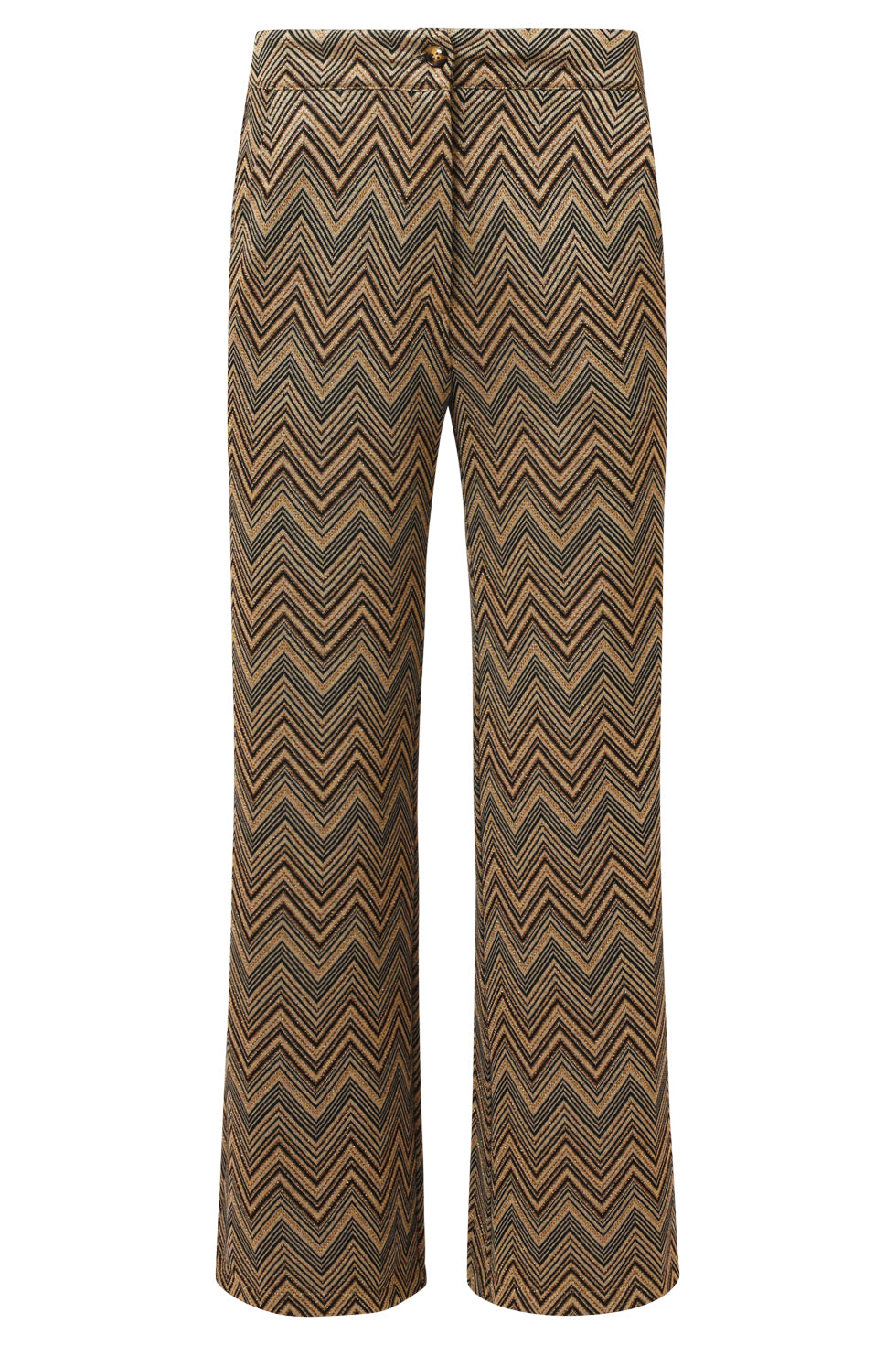 Zand En Gouden Broek Met Zigzagprint | Sand-Gold