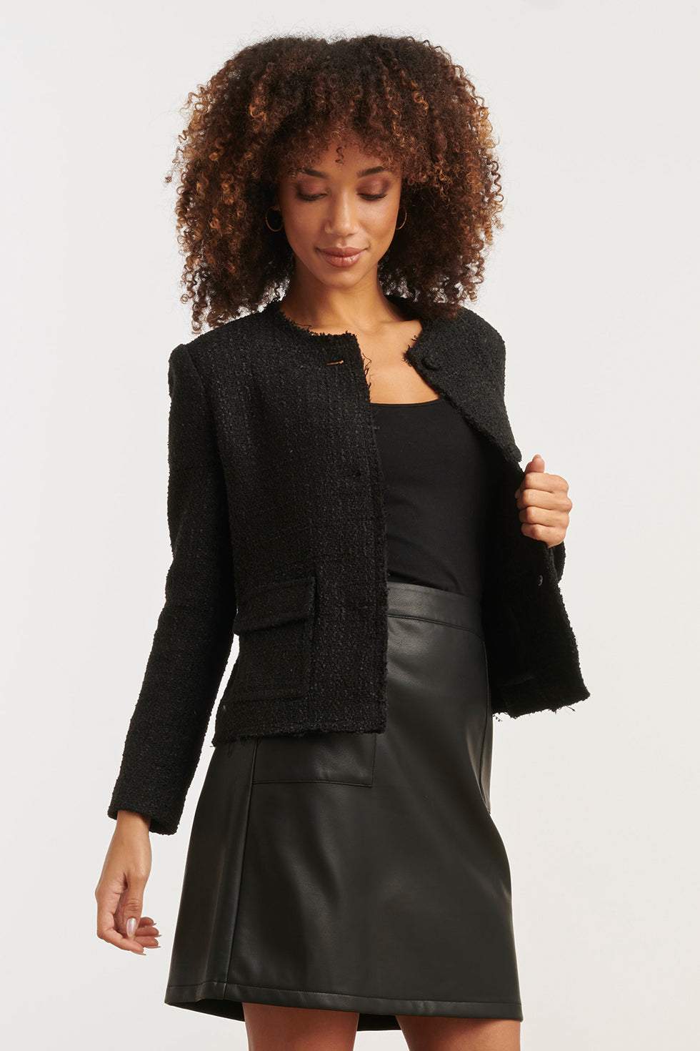 Zwart Tweed Jasje | Black