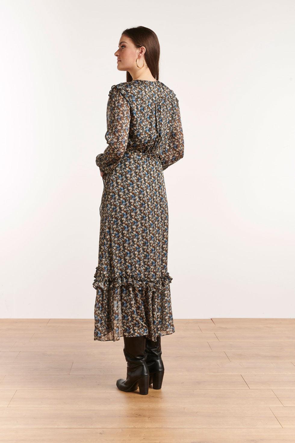 22508 Maxi Jurk Ruffle Bloemenprint