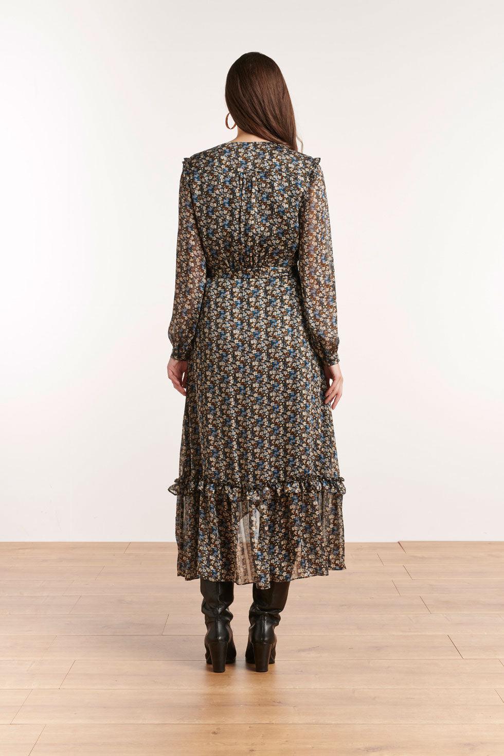 22508 Maxi Jurk Ruffle Bloemenprint