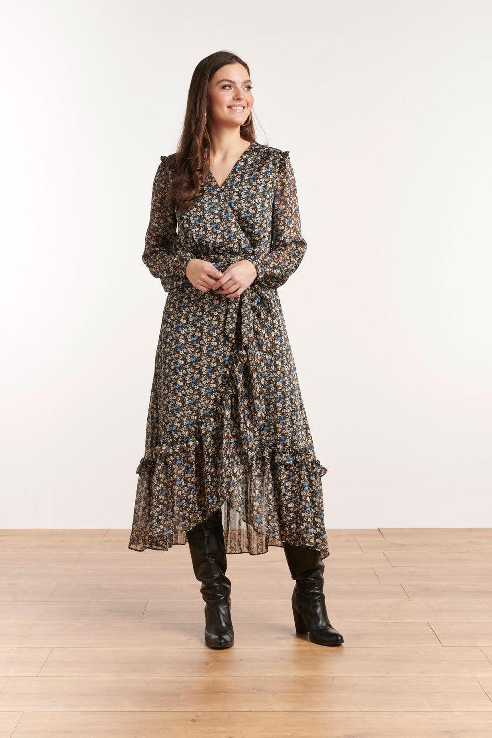 22508 Maxi Jurk Ruffle Bloemenprint
