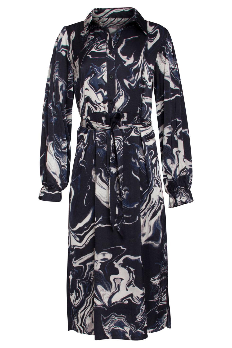 22512 Blousejurk Marbleprint Pofmouw