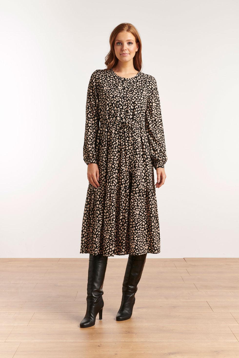 22547 Maxi Jurk Rayon Dierenprint