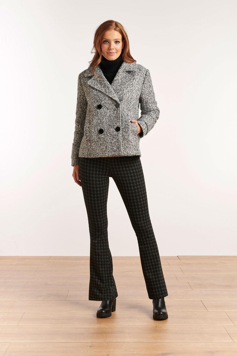 22558 Bouclé Jas Kort Grijs