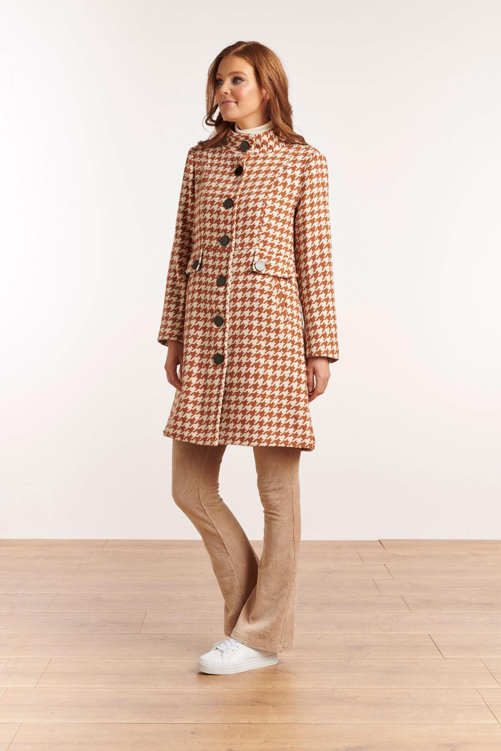 22564 Half Lange Jas Pied De Poule Print