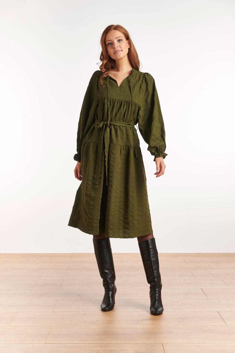 22579 Midi Jurk Boho Pofmouw