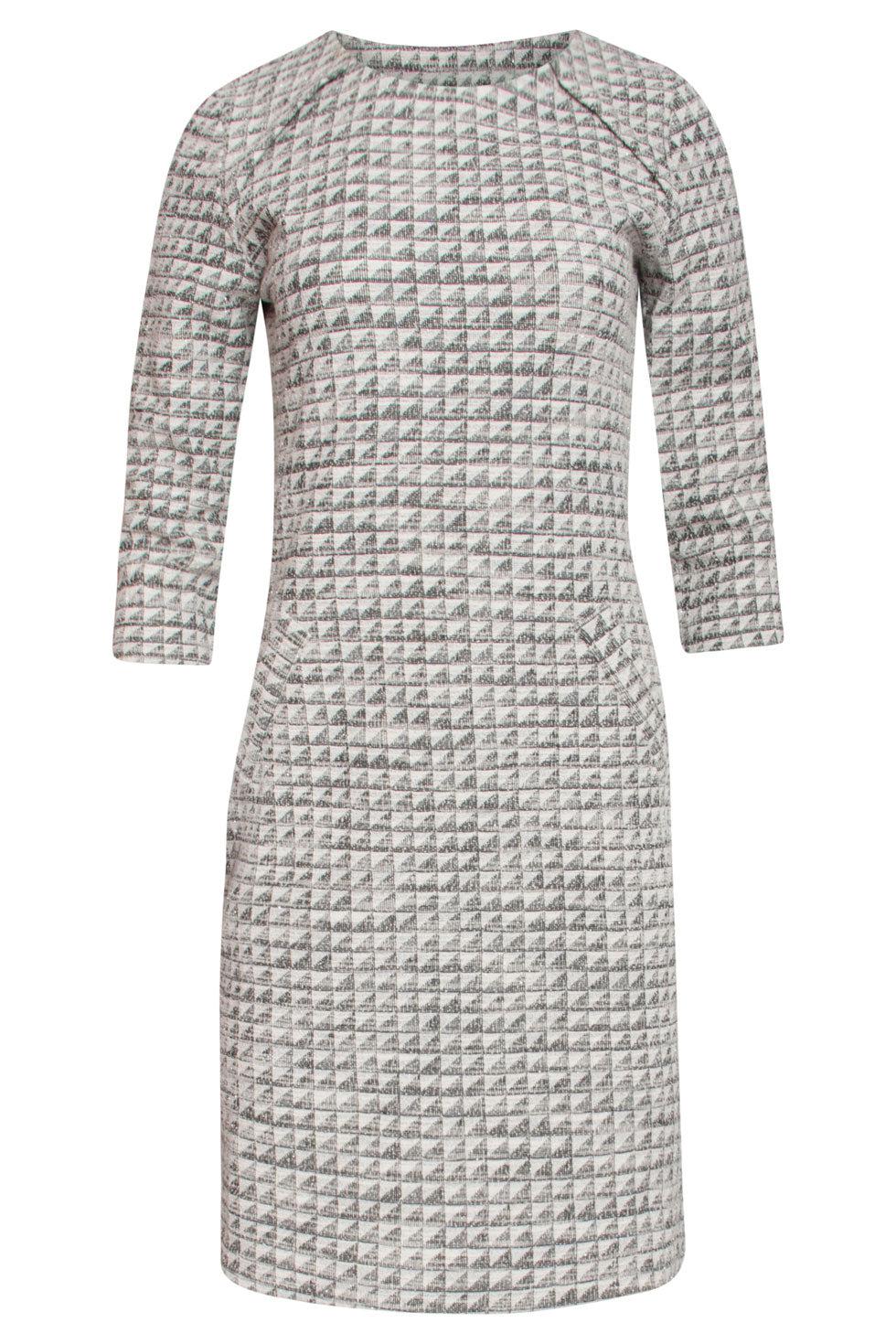 22590 Getailleerde Jurk Stretch Grafische Print