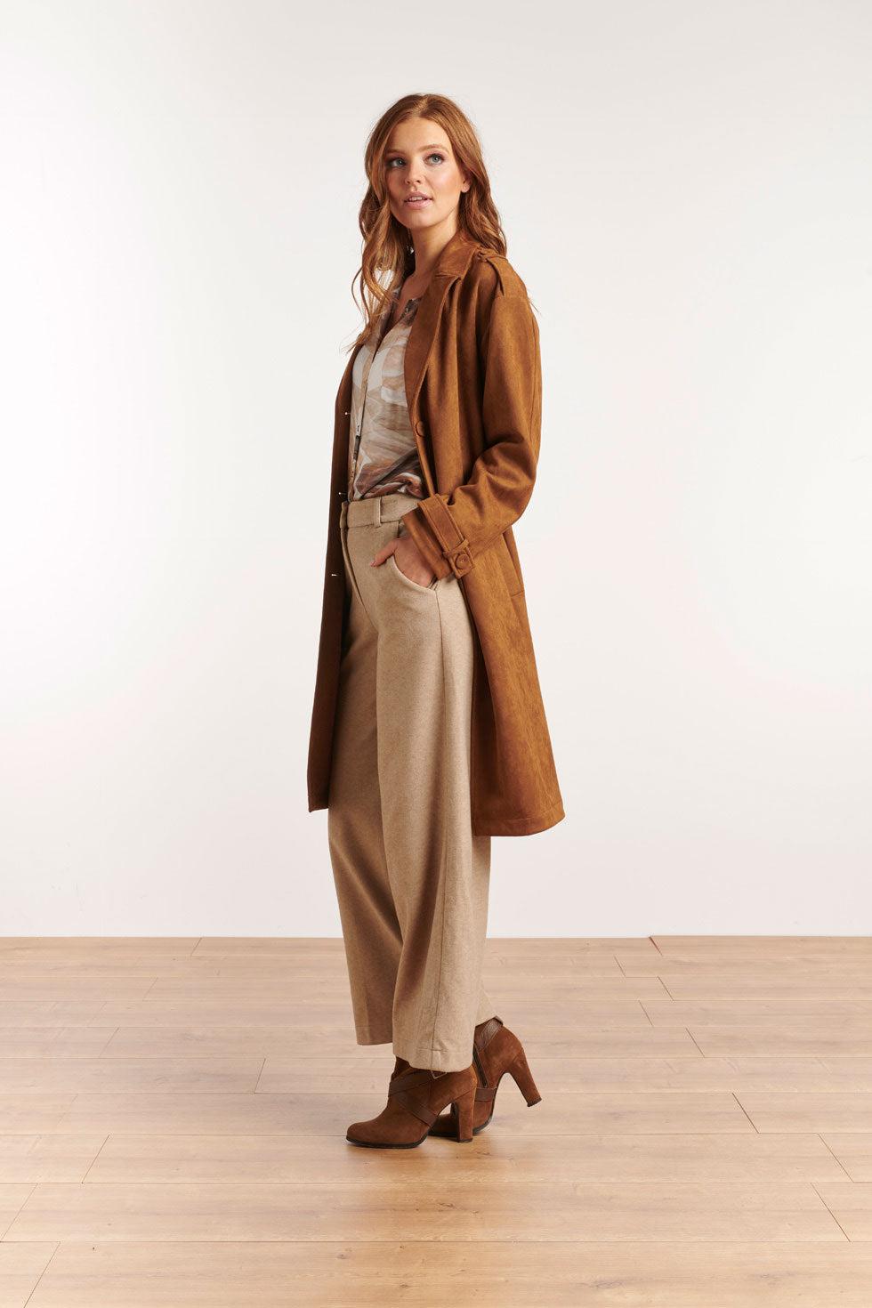 22598 Jas Ceintuur Suedine Bruin