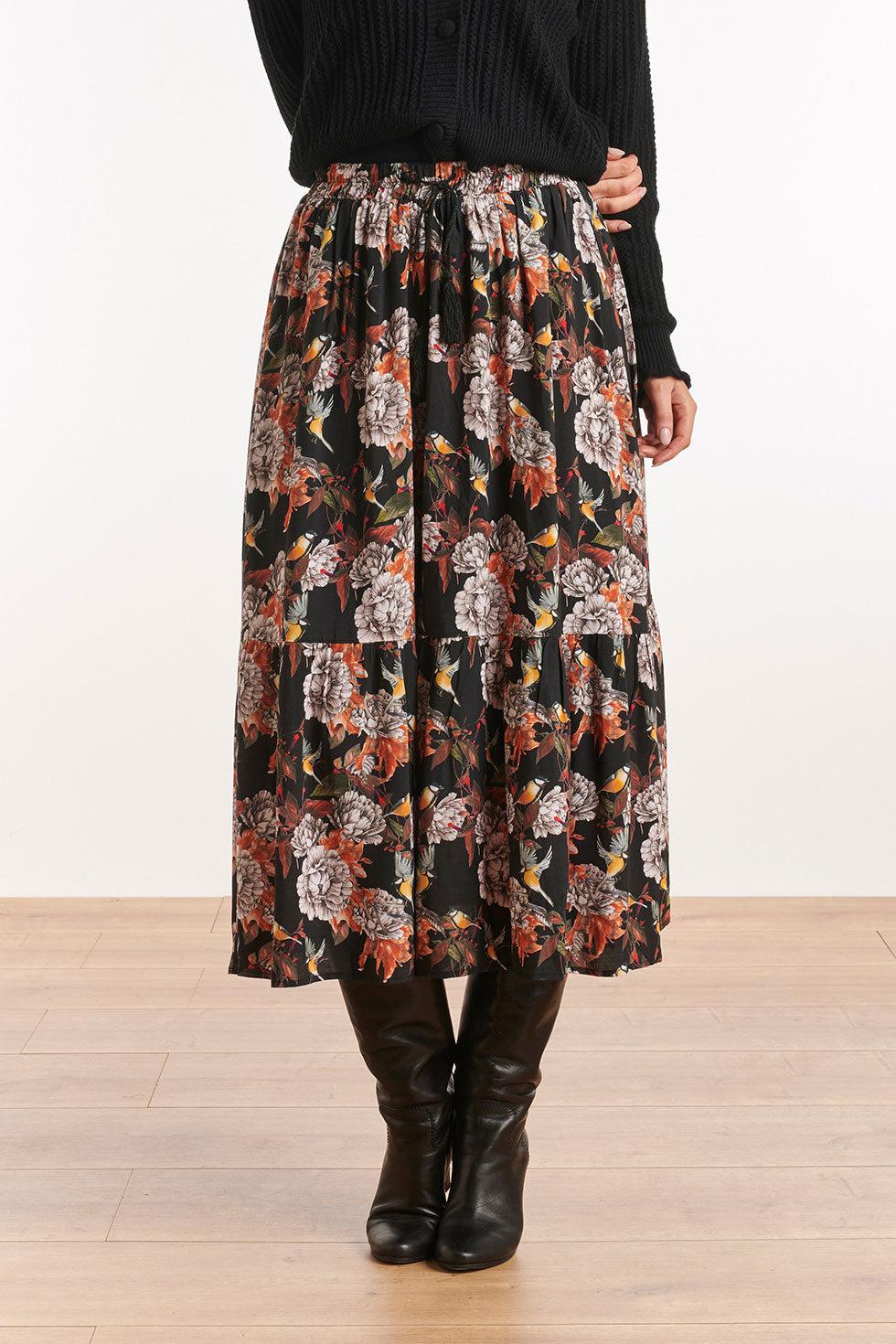 22653 Maxi Rok Herfst Print