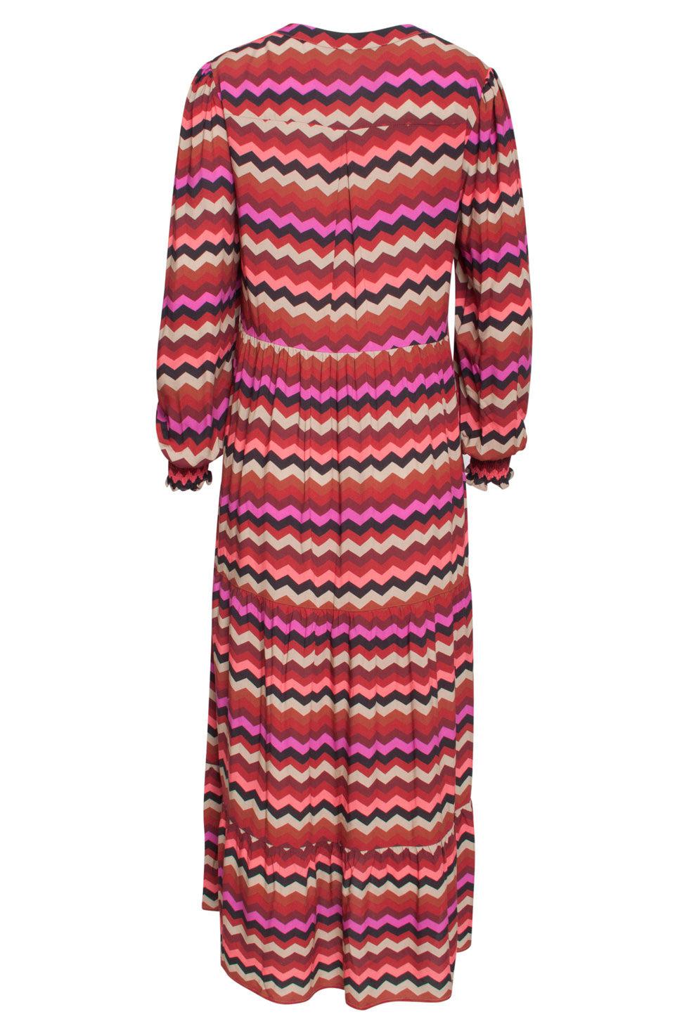 22655 Maxi Jurk Zigzag Print Ecovero