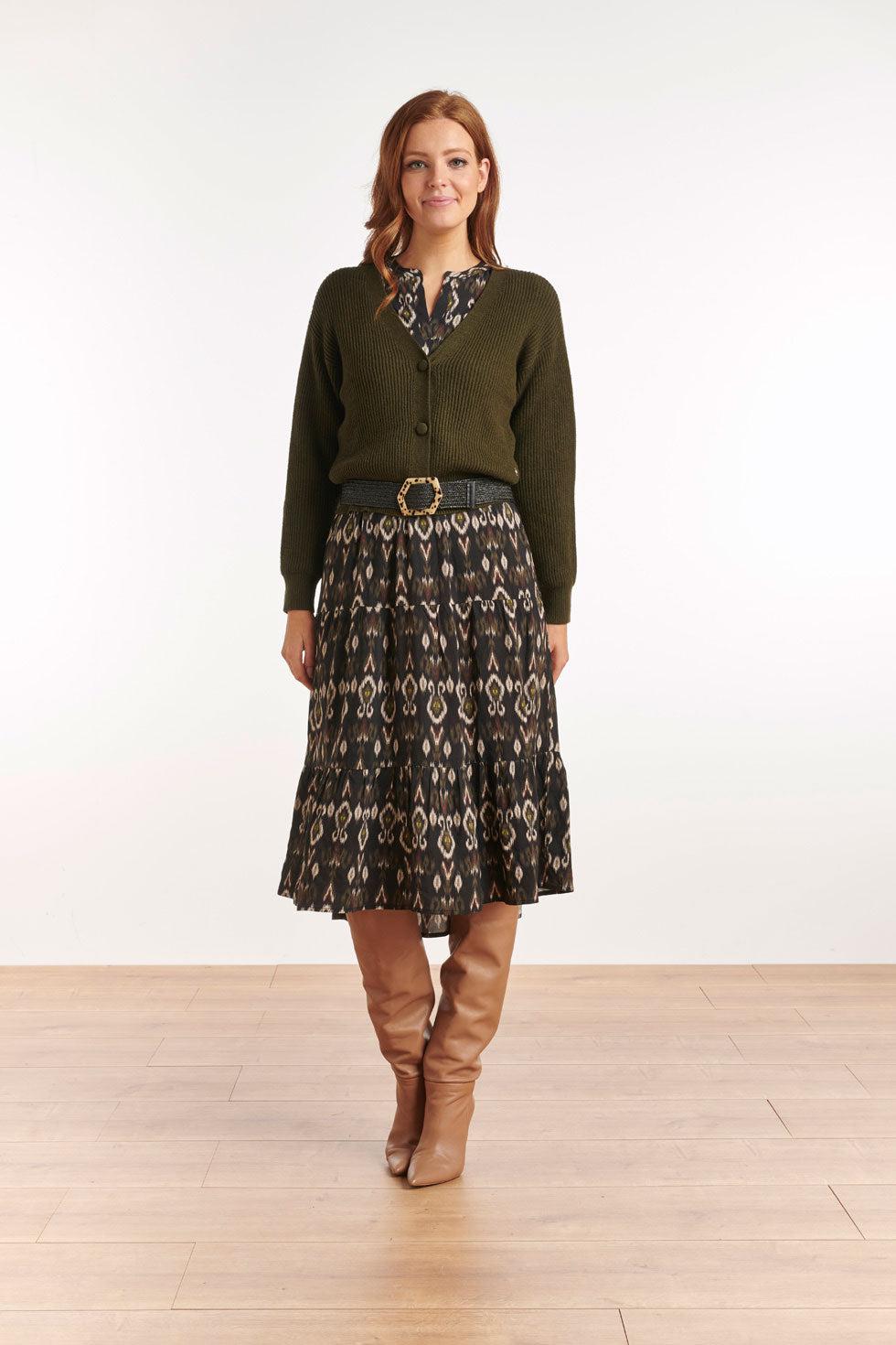 22663 Ribgebreid Vest Groen