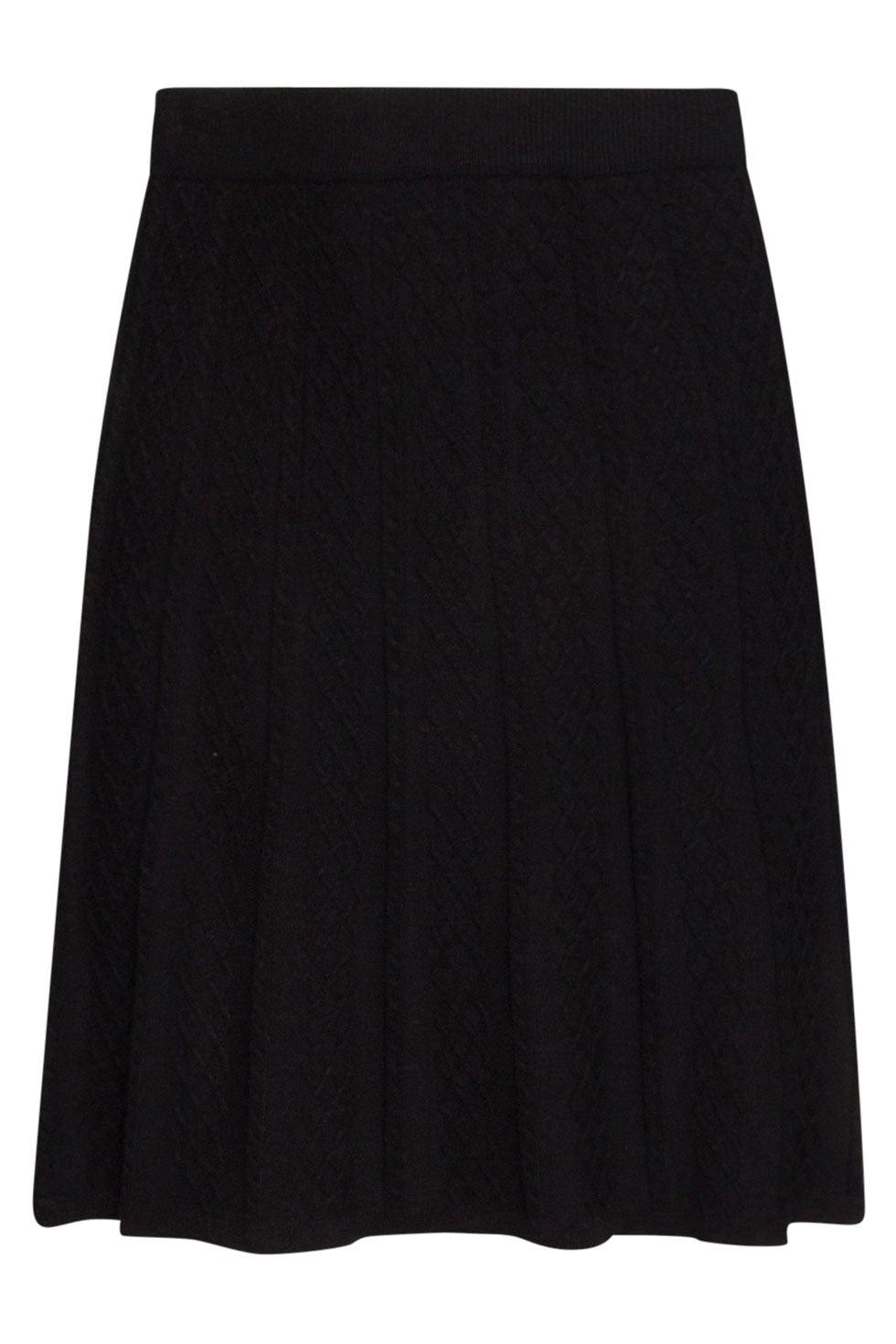 22668 Rok Kabel Gebreid Flare Zwart